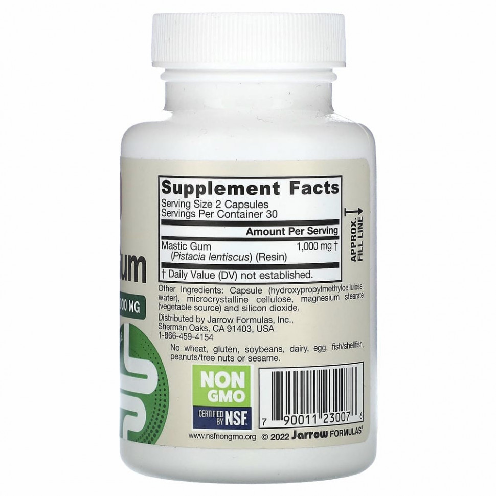 Jarrow Formulas, мастиковая смола, 60 растительных капсул