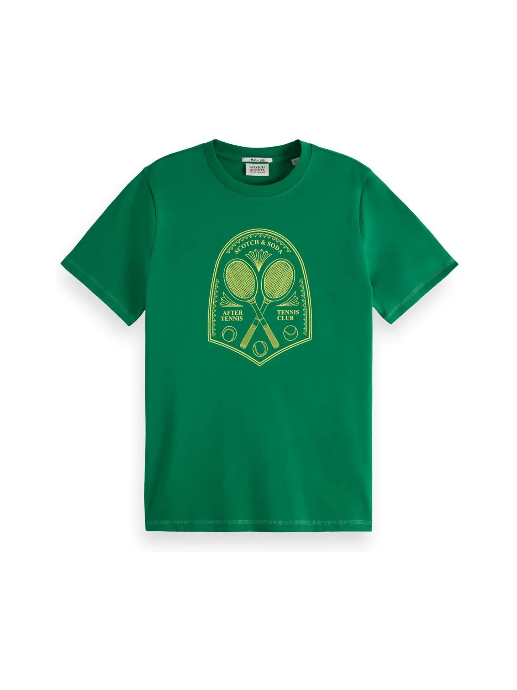 SCOTCH&SODA Women T-Shirt Tennis Artwork Regular Fit Bright Green