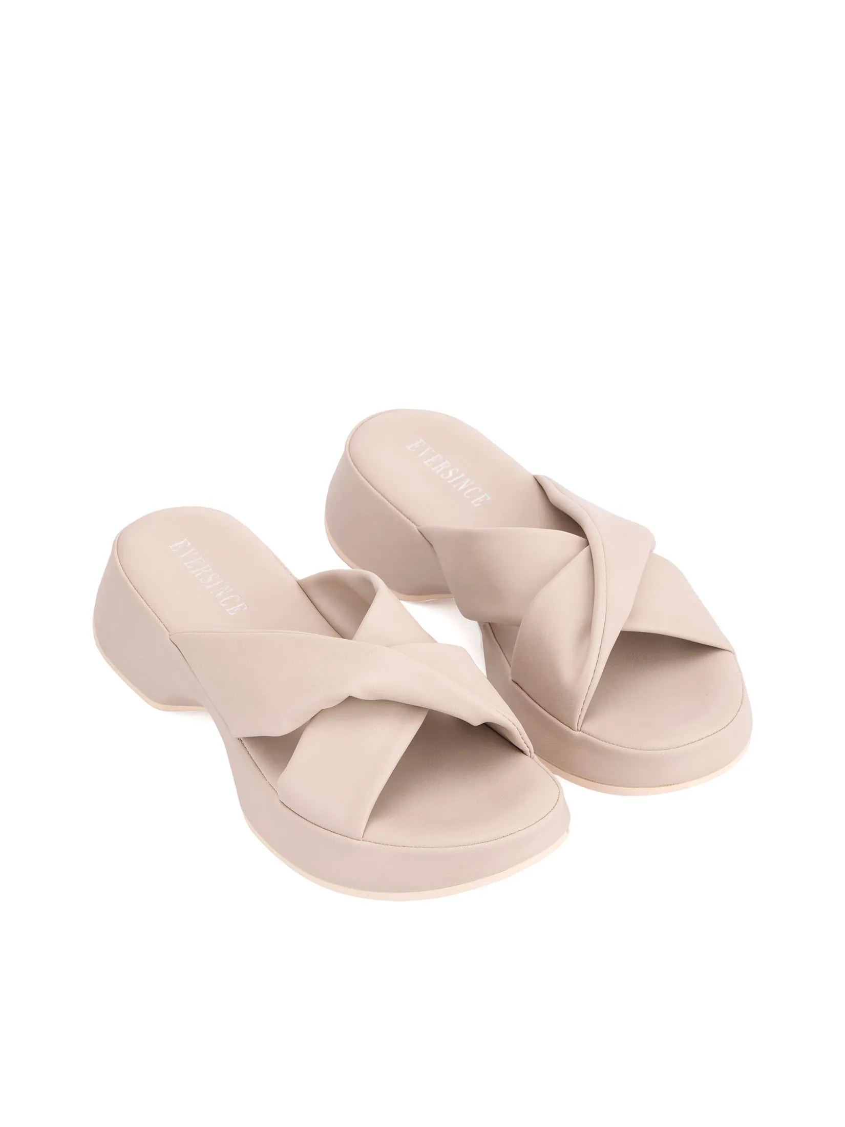 EVERSINCE Women Wedge Sandals Cross Straps