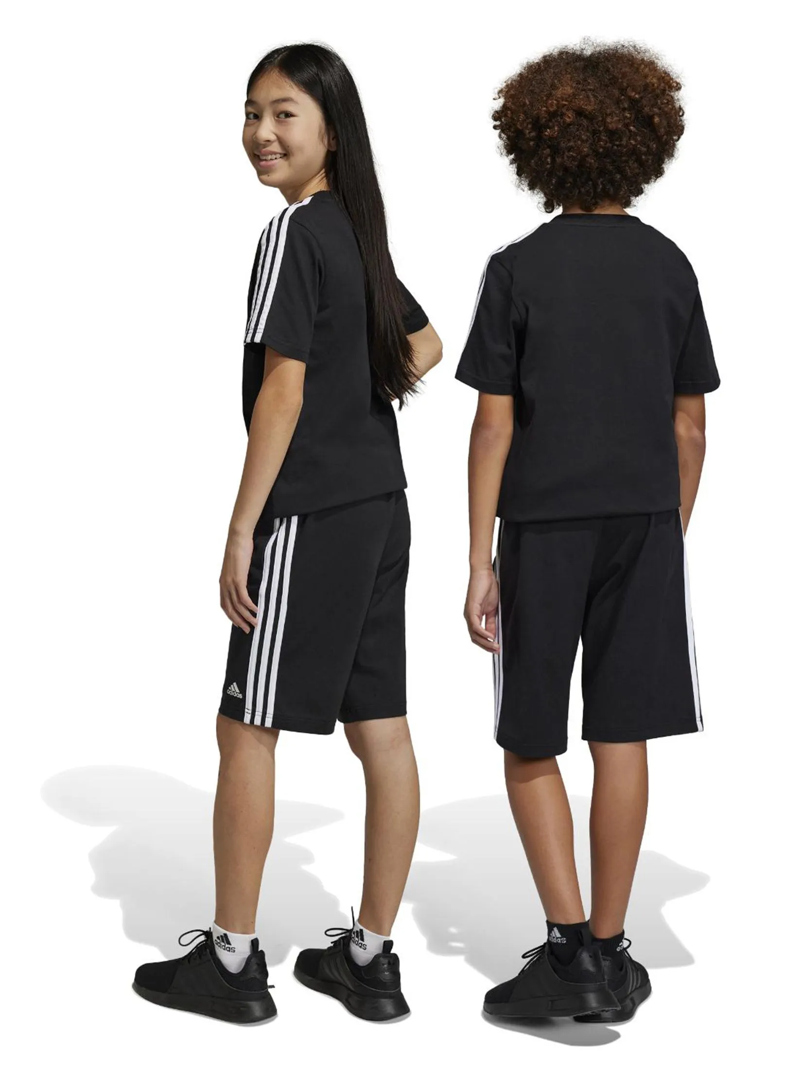 ADIDAS KIDS Unisex Kids Shorts Essentials 3-Stripes Knit Black