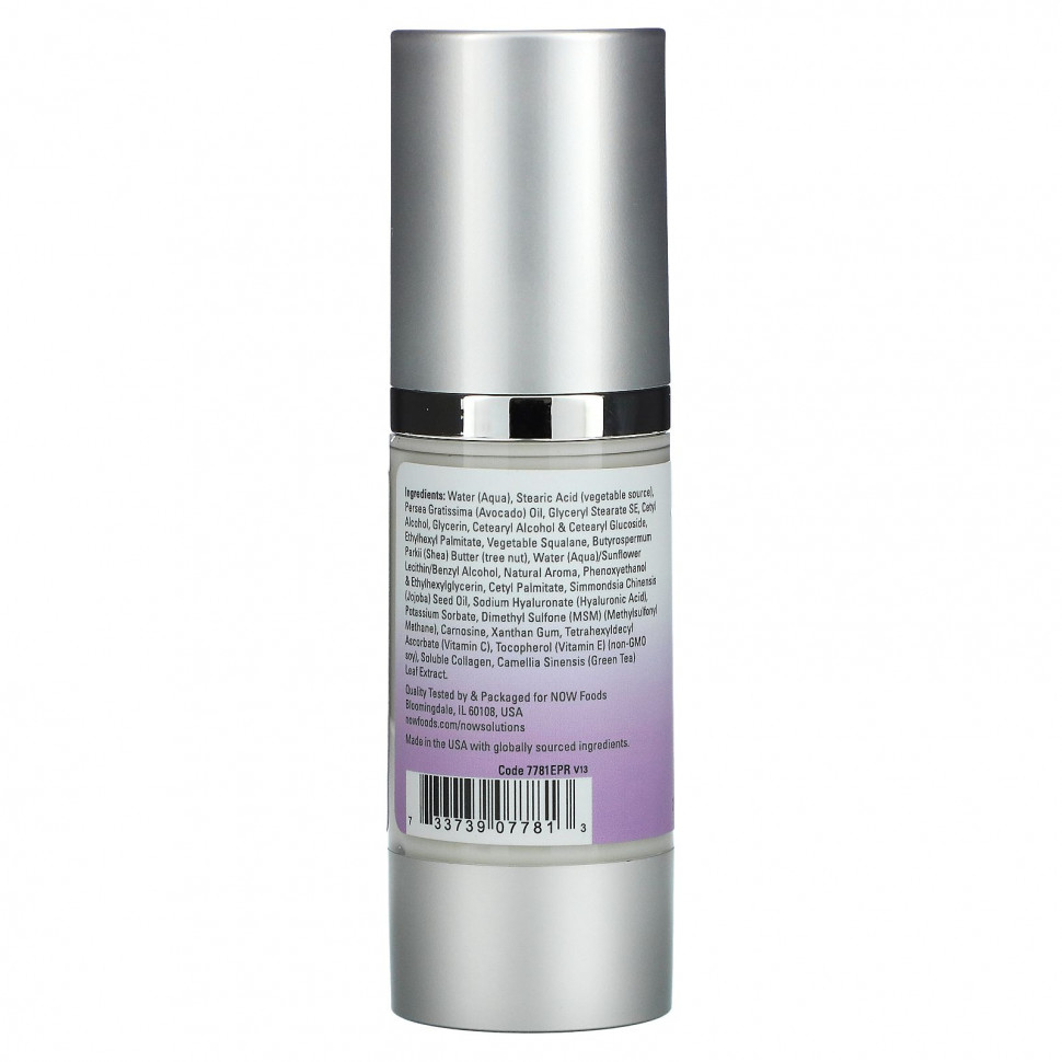 NOW Foods, Solutions, крем PM с гиалуроновой кислотой, 59 мл (2 жидк. унции)