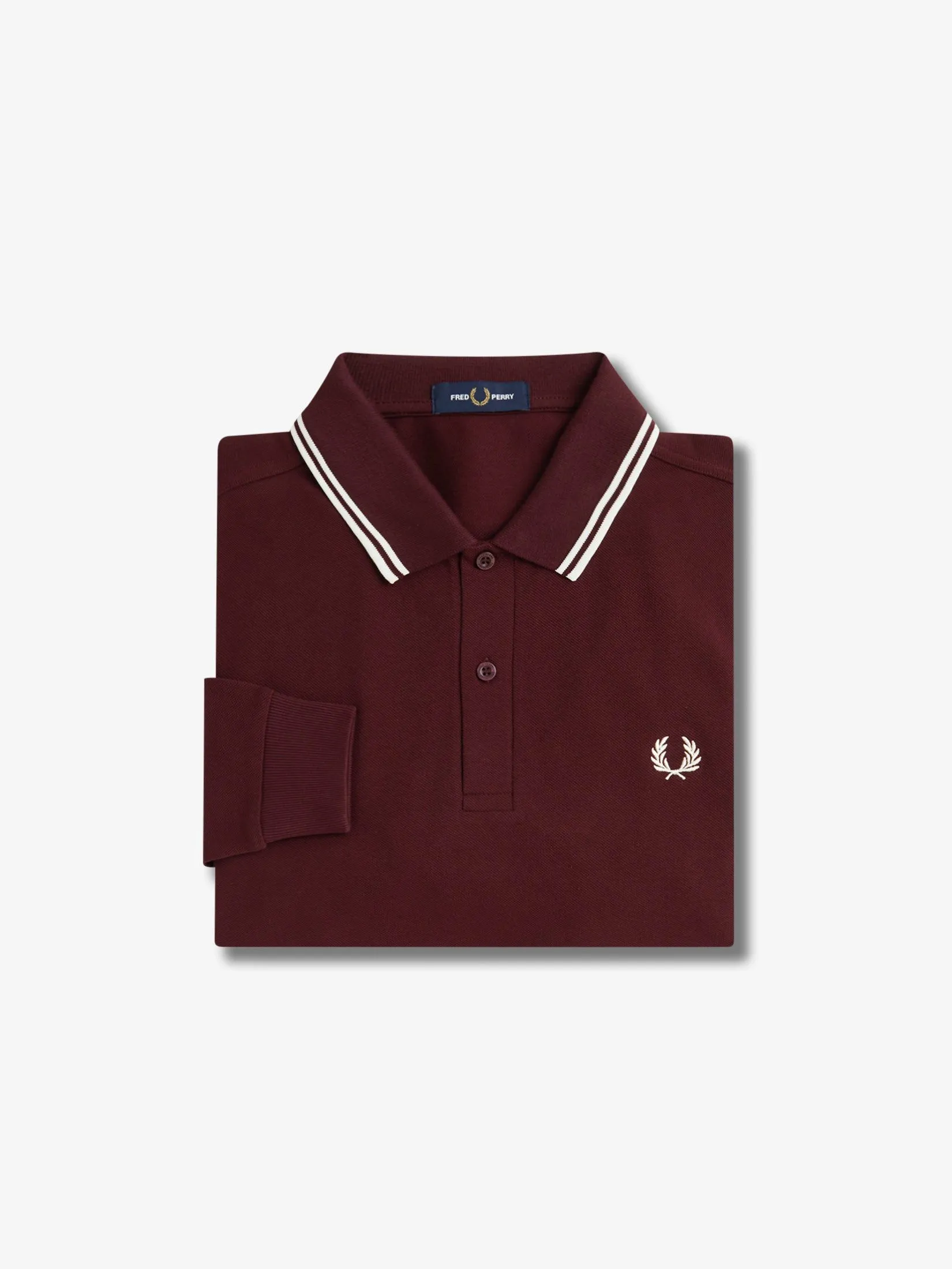 FRED PERRY Men LS TWIN TIPPED SHIRT           Red
