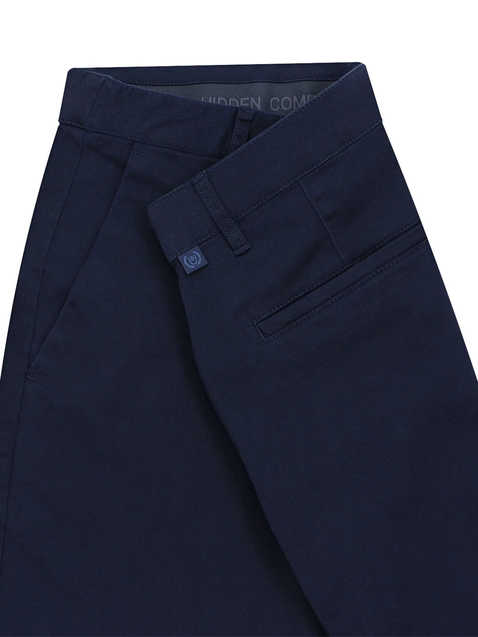 GIORDANO Men's Slim Easy Care Stretch Pants (180° Elastic Waist) Navy