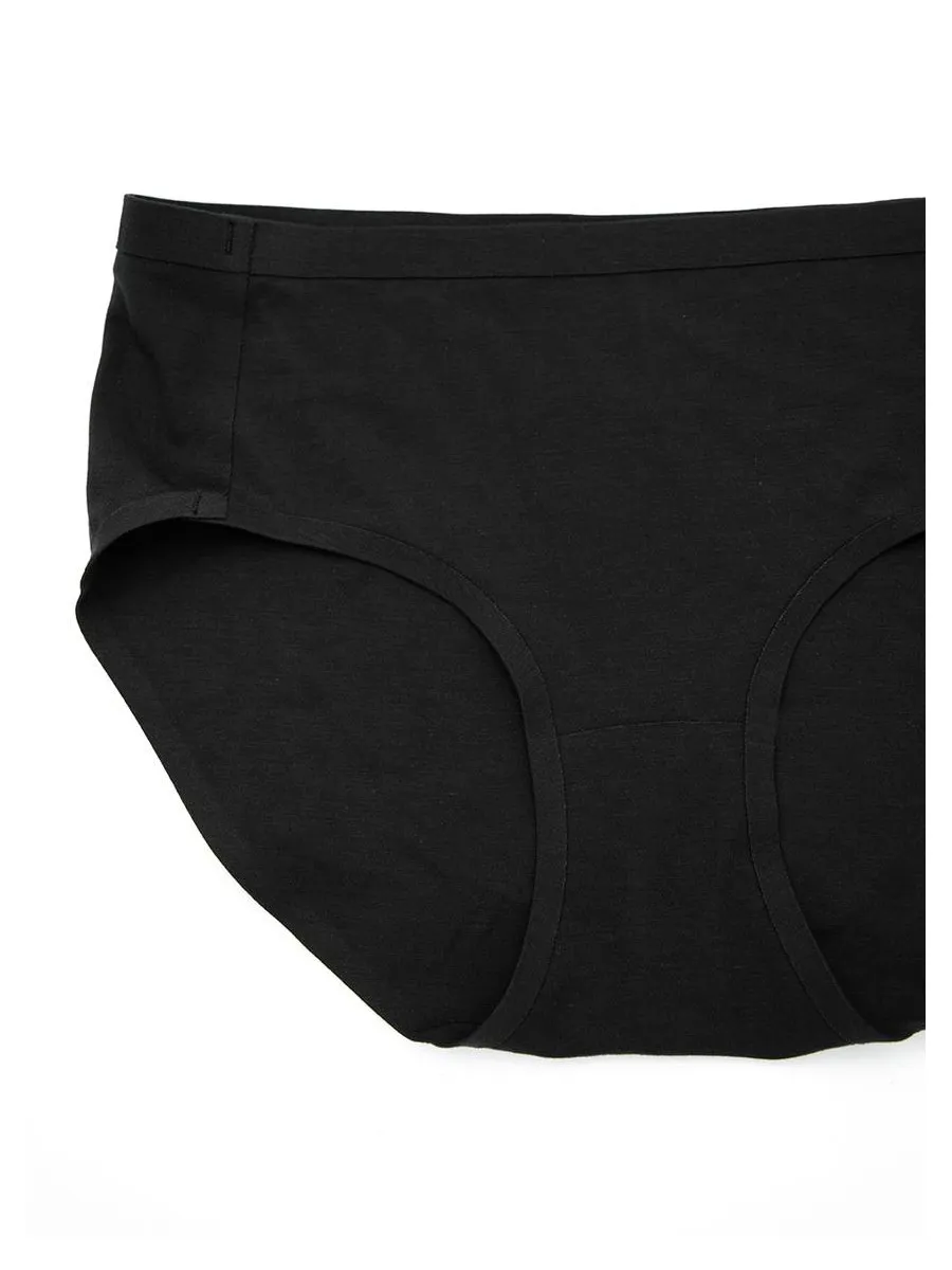 SABINA Seamless Fit Modal Mid Waisted Panty - Black