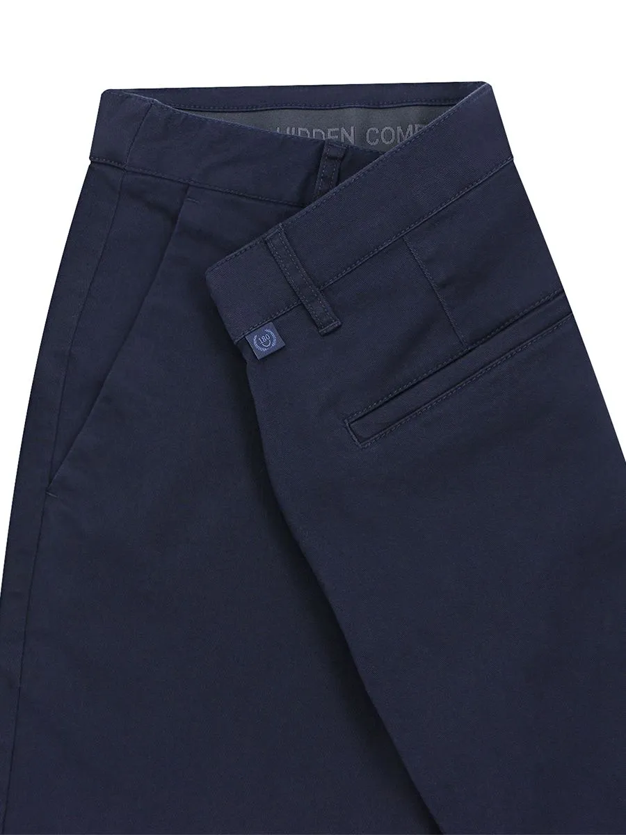 GIORDANO Men's Super Stretch Easy-Care Pants (180° Waistband) Signature Navy