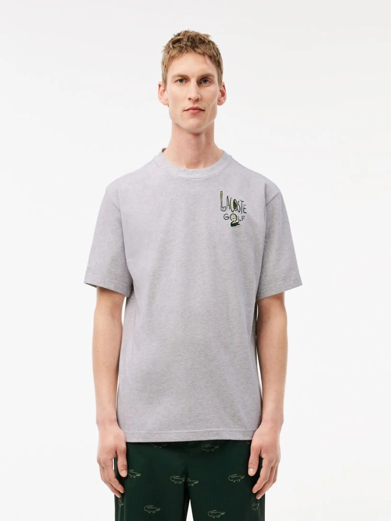 LACOSTE Loose Fit Ultra Dry Cotton Golf T-shirt Grey
