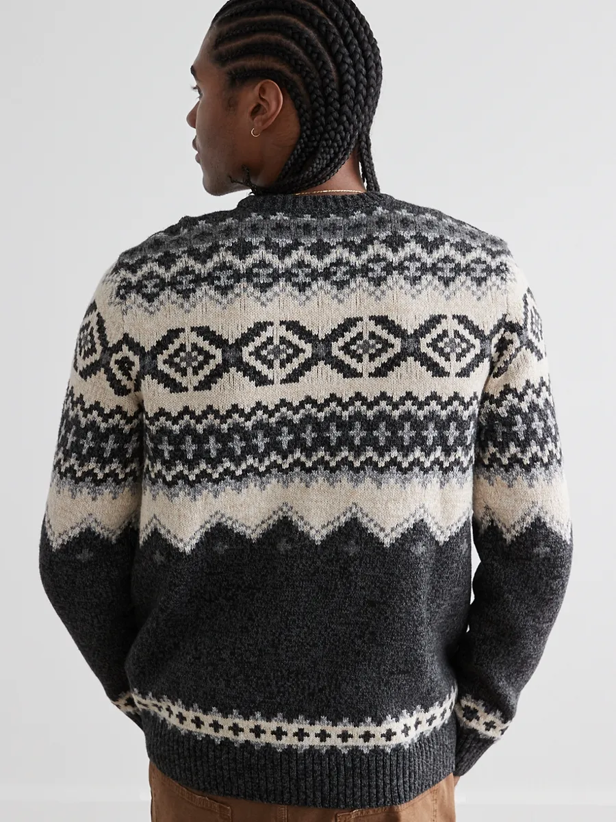 AMERICAN EAGLE MEN 1821 FAIRISLE CREW 001 BLACK