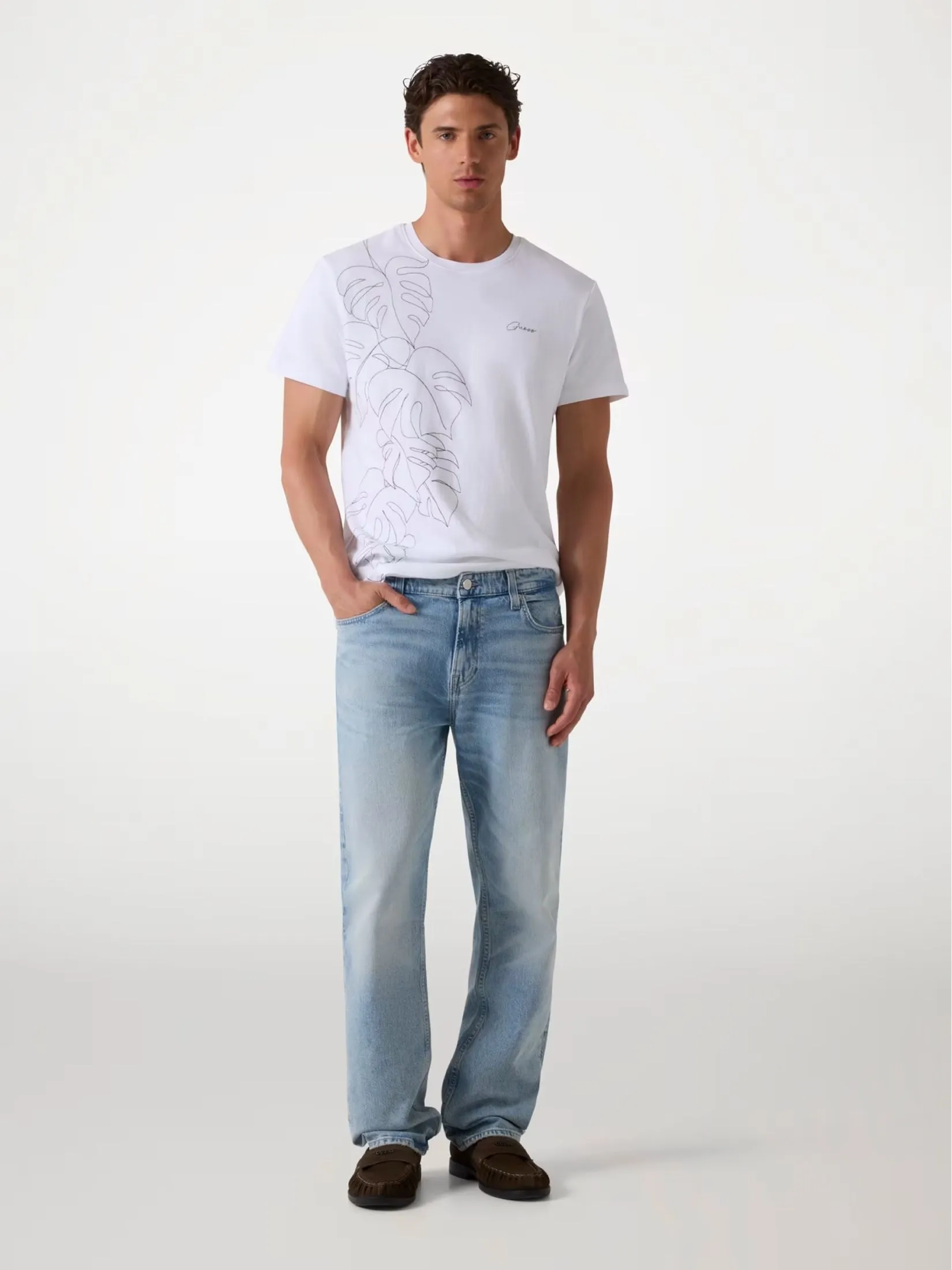 GUESS GUESS MEN Regular-fit Logo  T-Shirt  M5GI22KCT51  -  White