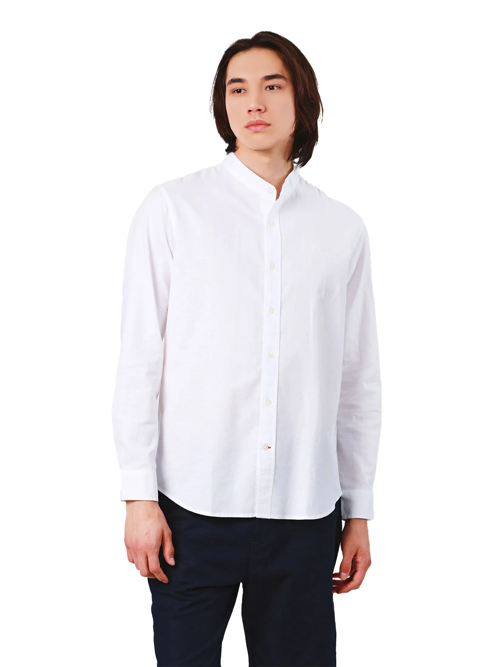 JOHN HENRY Men's Long Sleeves Shirts (Slim Fit) Rejuvenate Vacation White