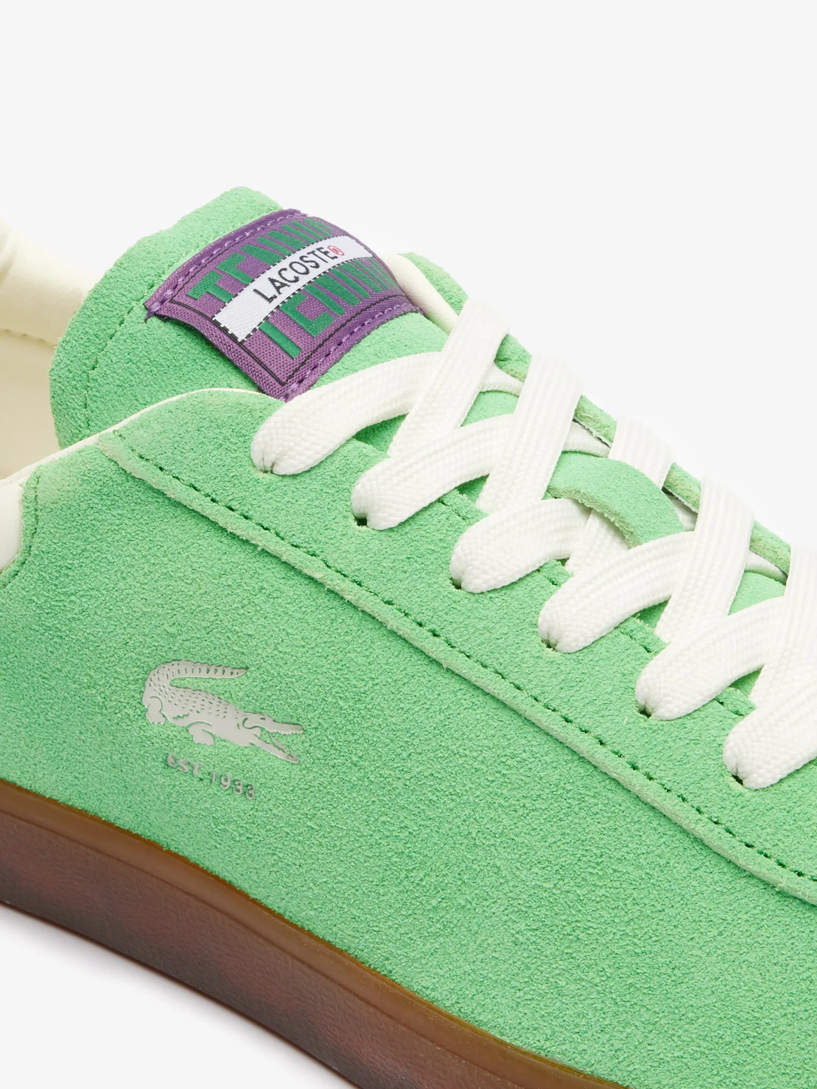 LACOSTE Men’s Baseshot Suede Trainers Green