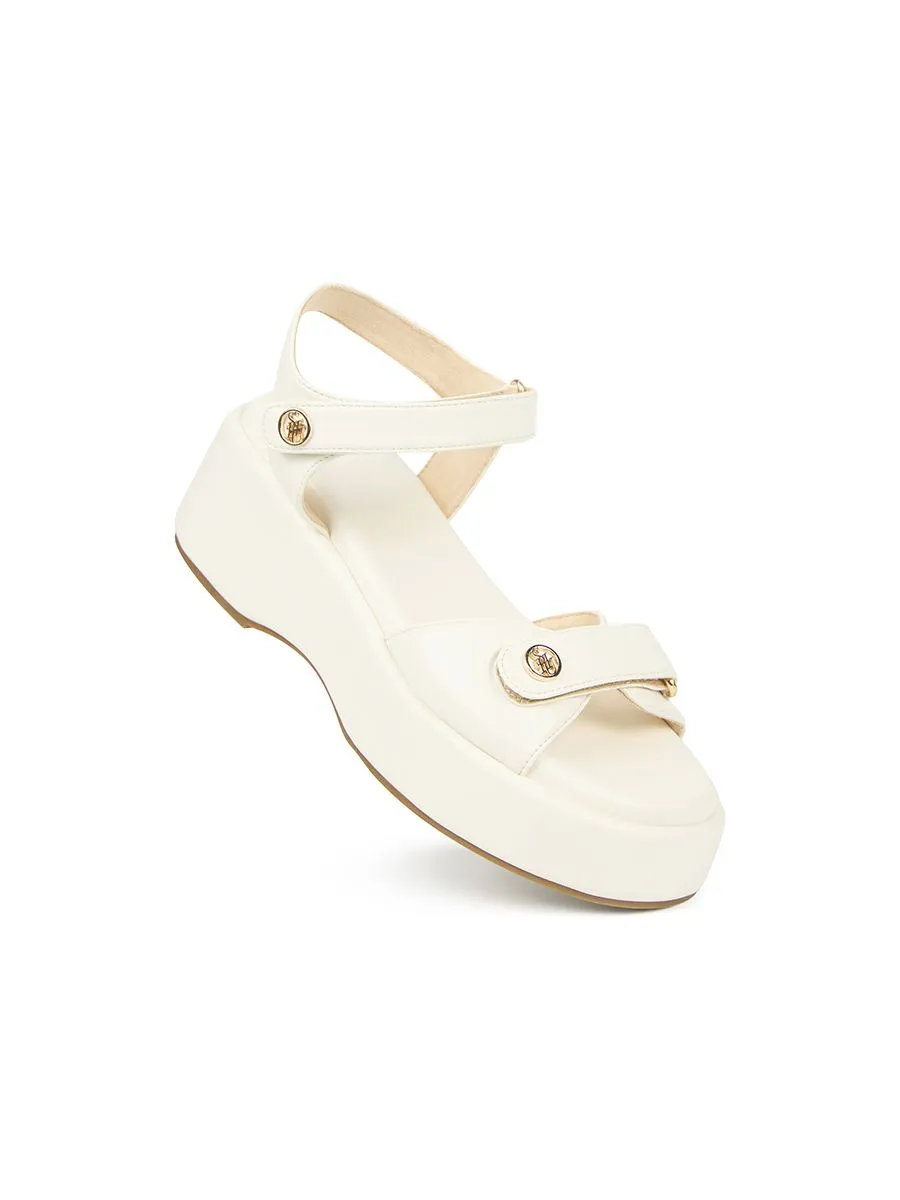 SHU WOWEN  BEDDY 2.5" TINY SIGNET STRAP WEDGES - WHITE CHOC
