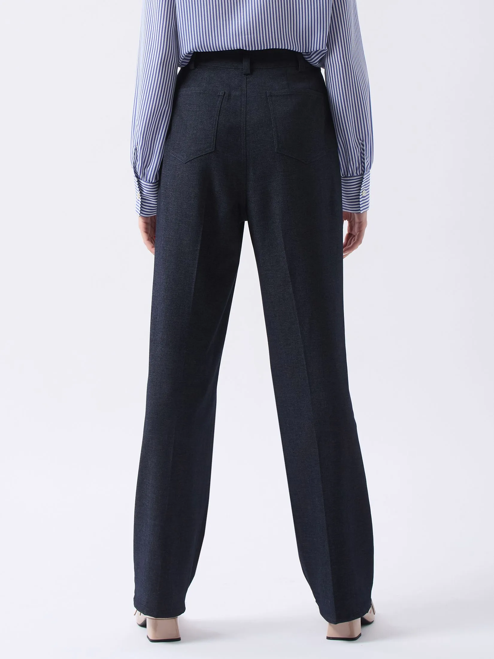 ESPADA Straight Leg Denim Trousers Women MID INDIGO