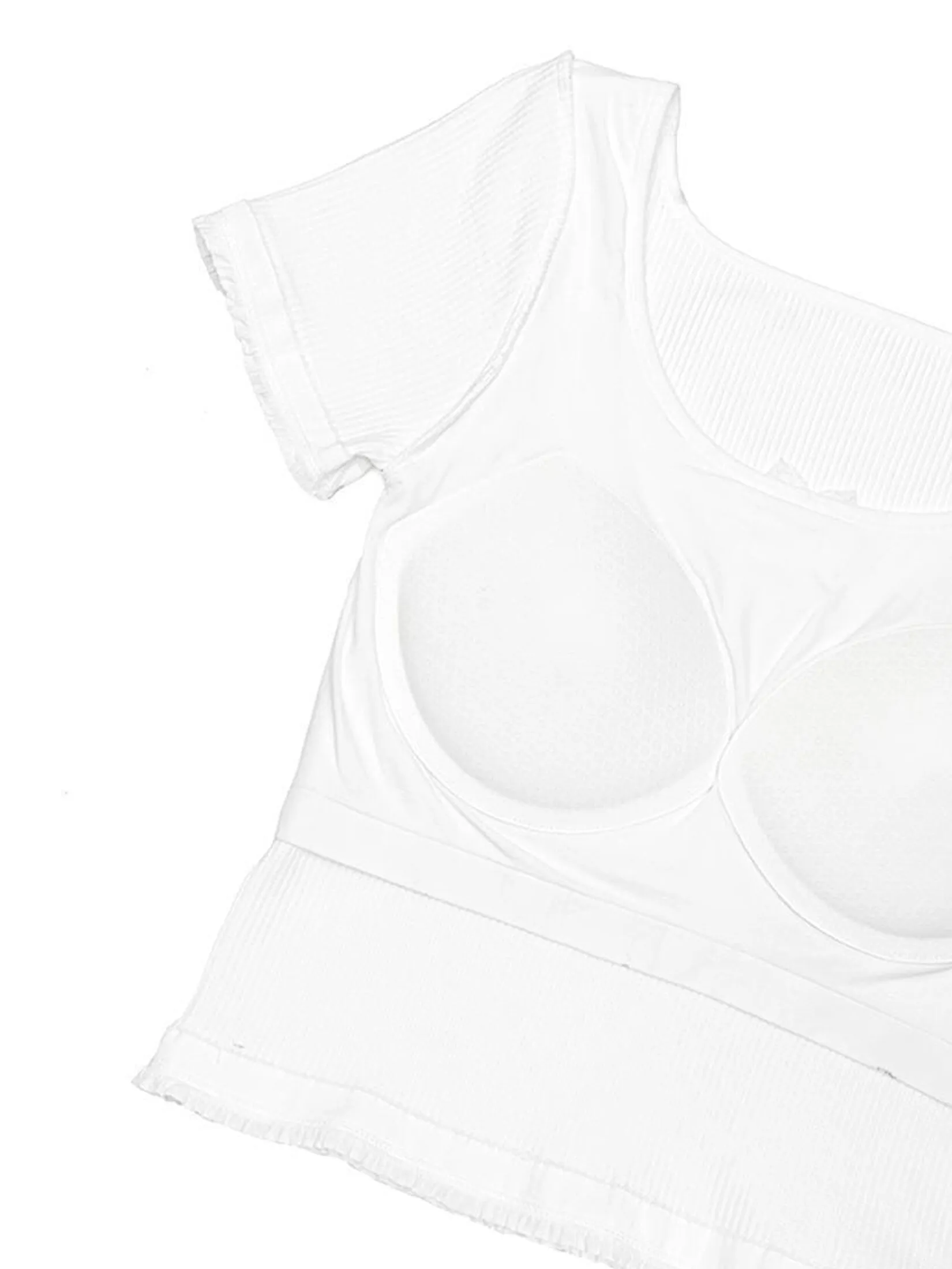 SABINA Bra Tops Crop top Woman Free seamless panty - White