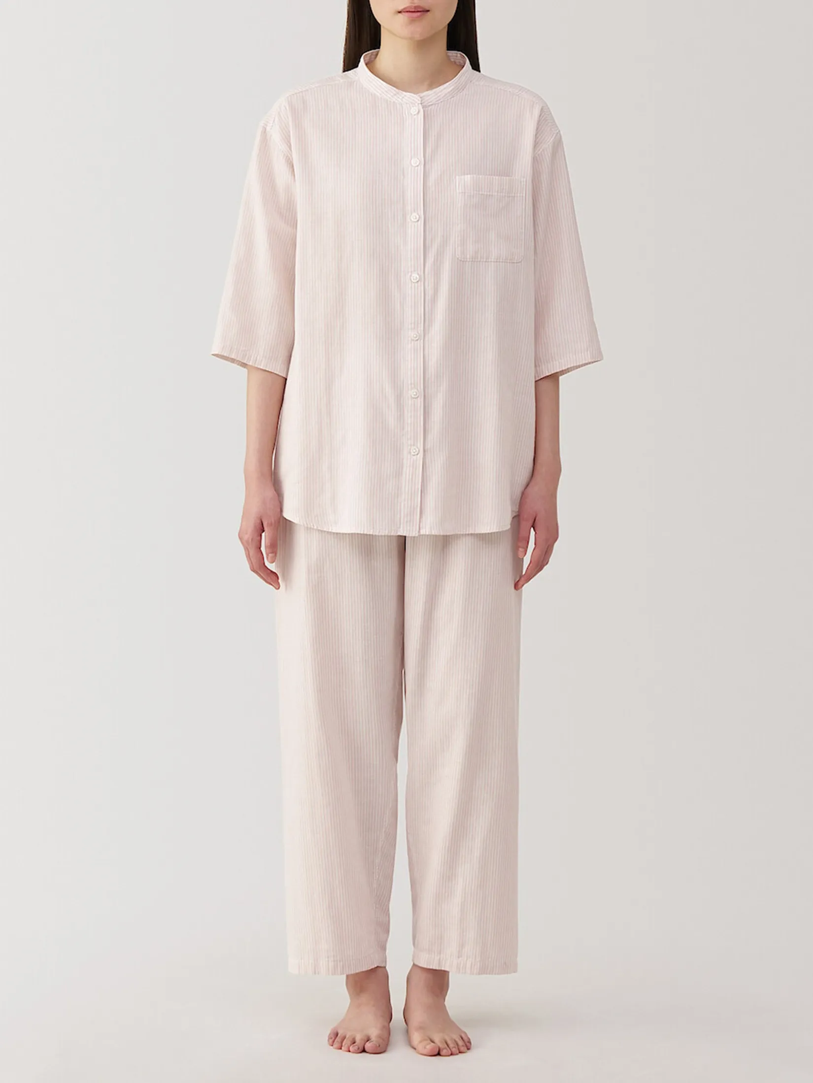 MUJI Women Pyjamas Seamless Thin Gauze 3/4