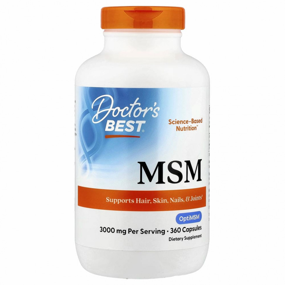 Doctor's Best, МСМ с OptiMSM, 1000 мг, 360 капсул
