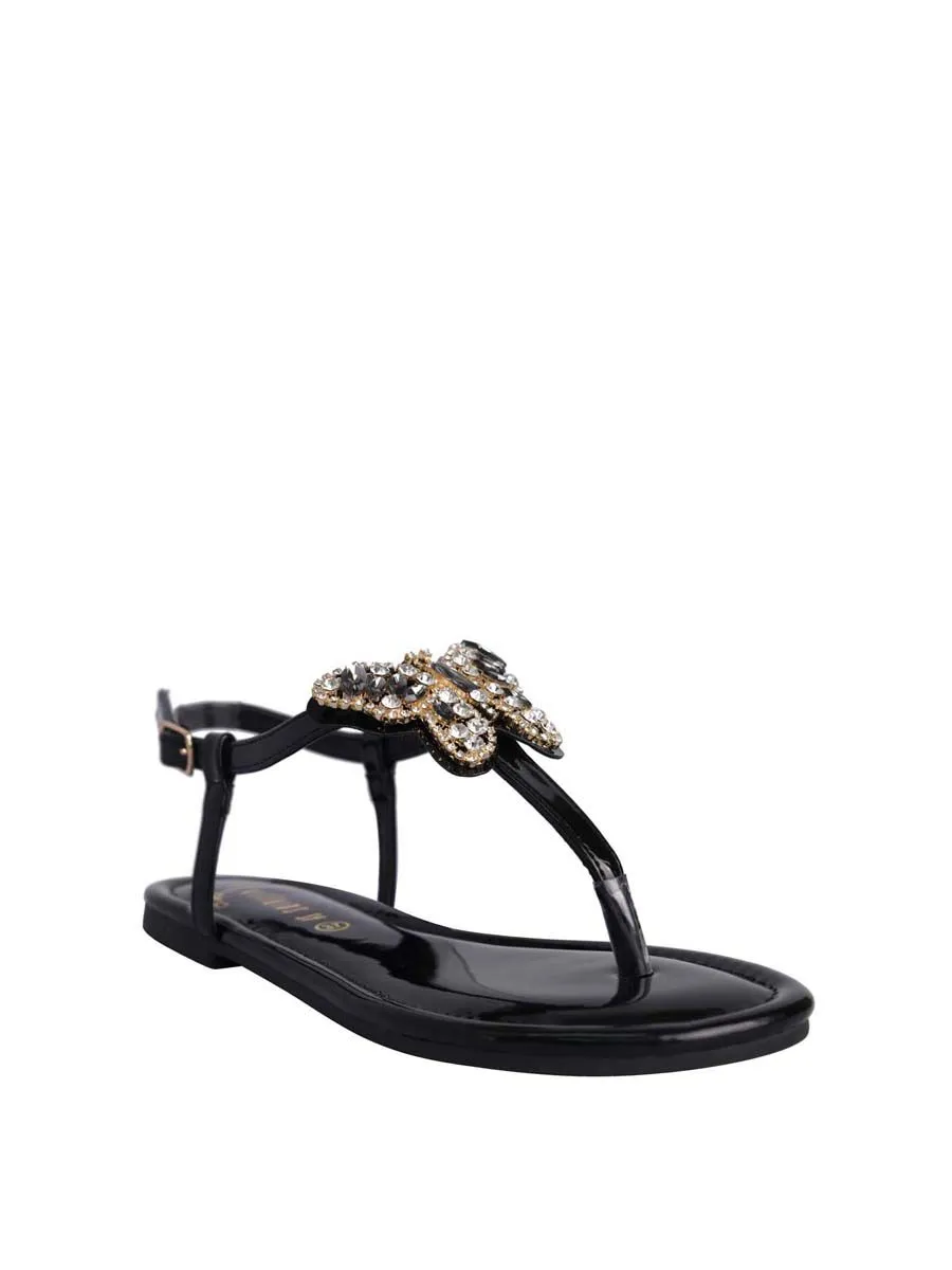 VILLAINS SF PIPER Flat Sandals BLACK