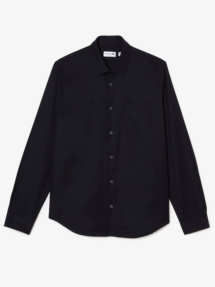 LACOSTE Regular Fit Shaped Collar Shirt Navy Blue