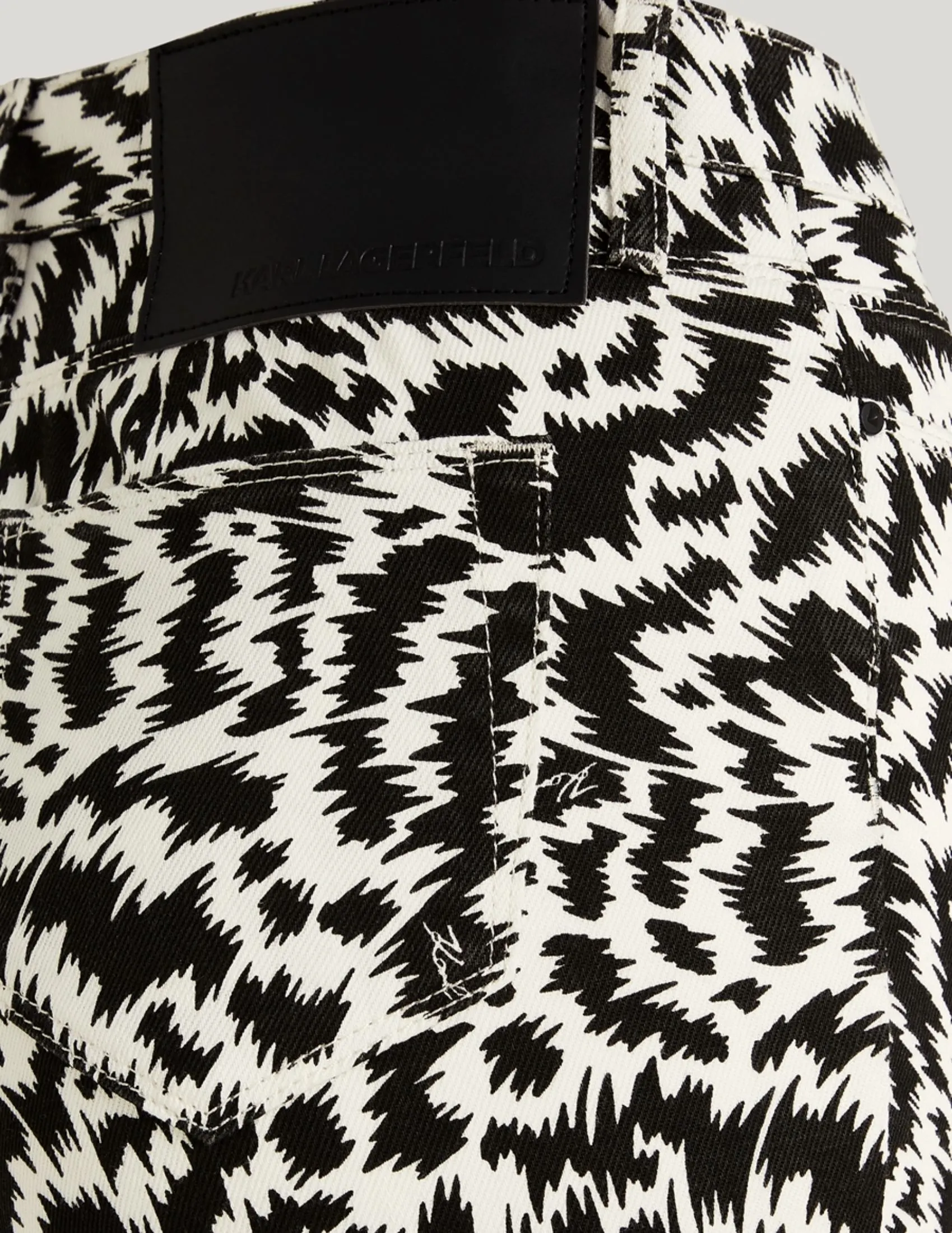 KARL LAGERFELD RTW-2 BW AOP WOMEN DENIM PANTS ELEKTRIKA BLACK/WHITE