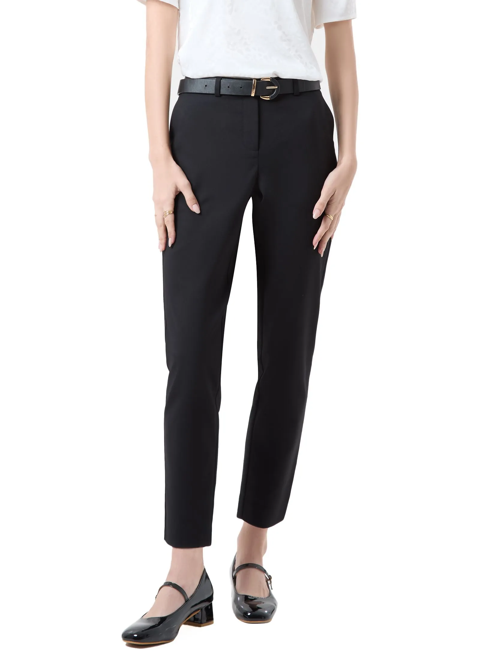 ESPADA Slim Trousers Women Black