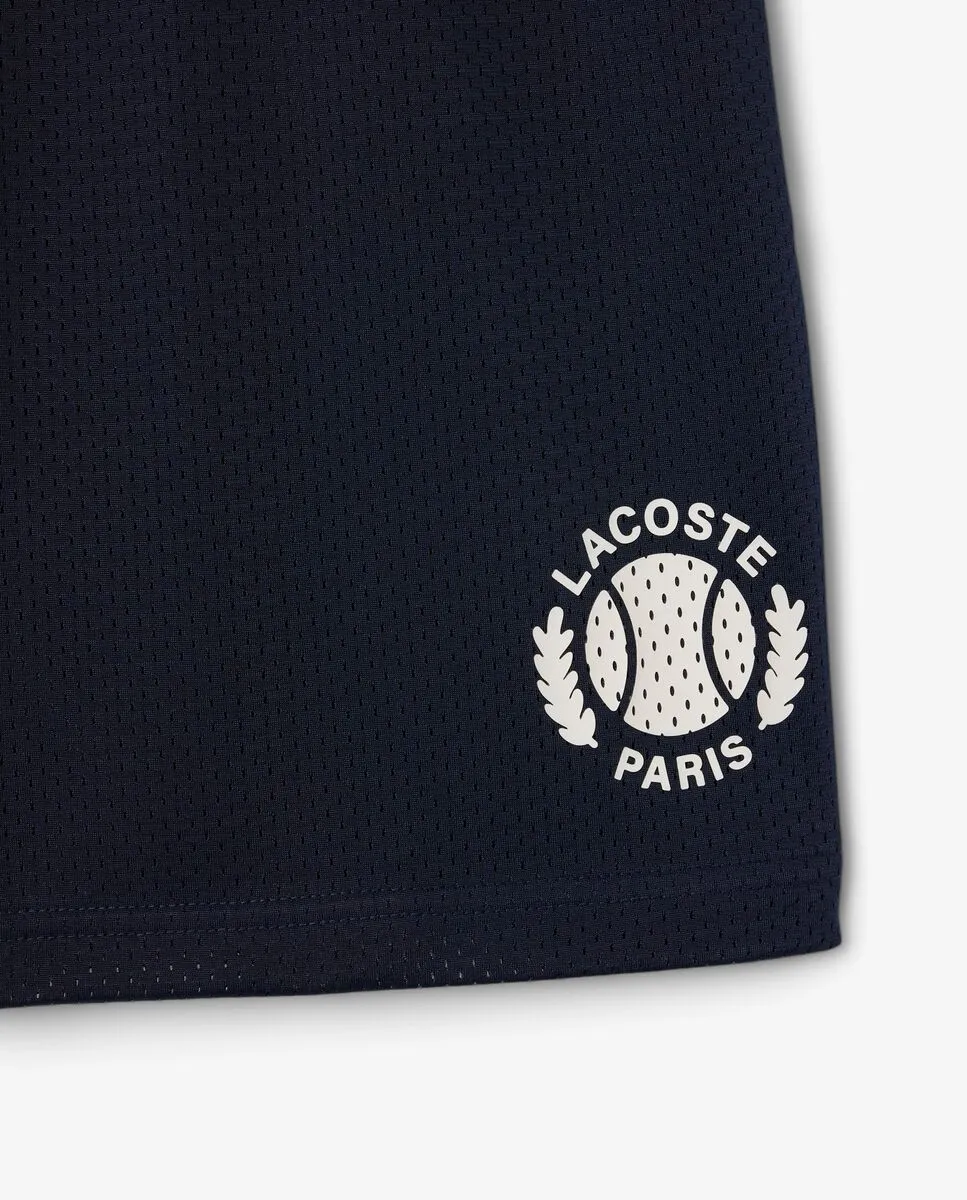 LACOSTE Graphic Mesh Shorts Blue