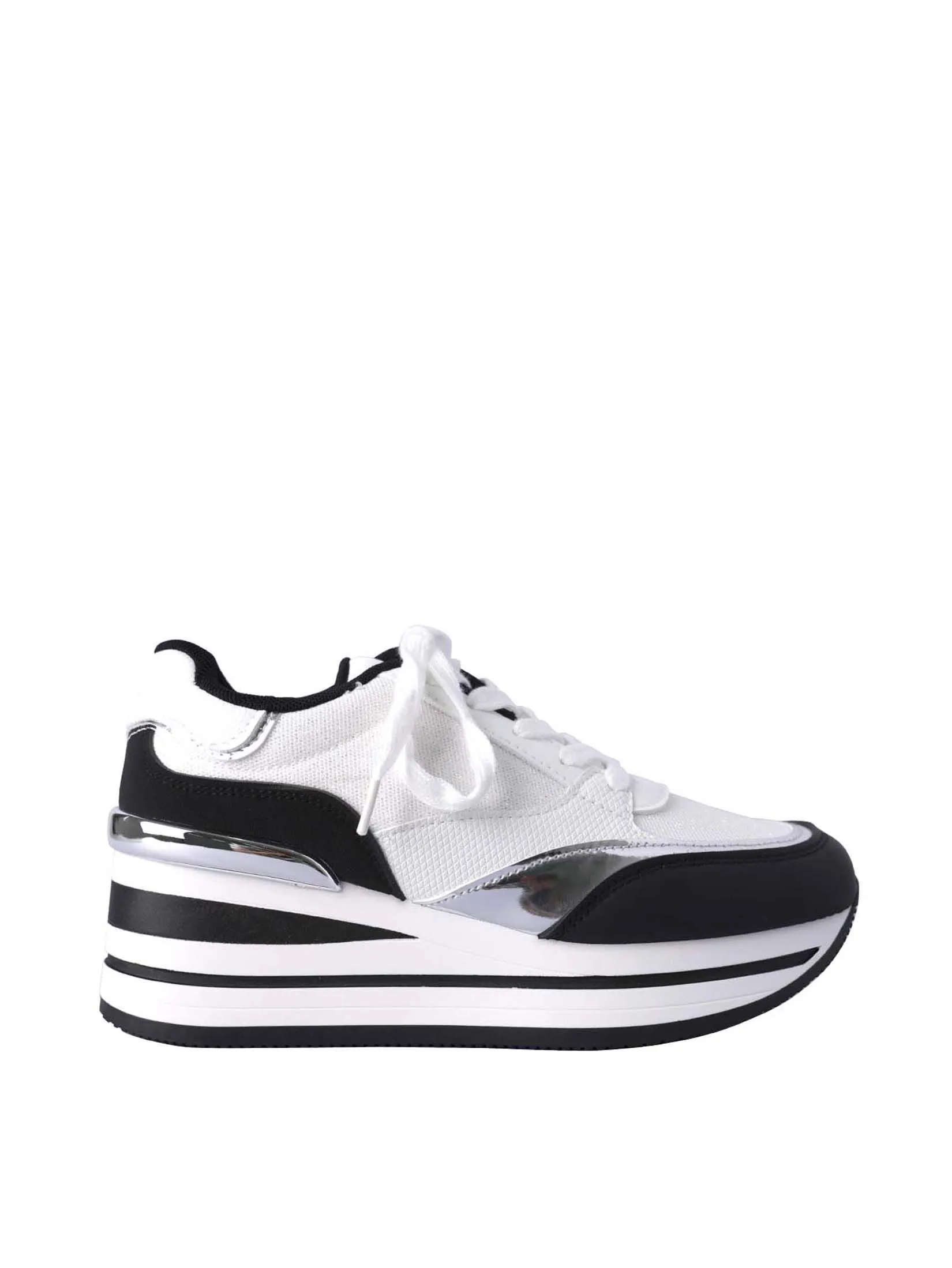 VILLAINS SF JANISE Chunky Sneakers WHITE BLACK
