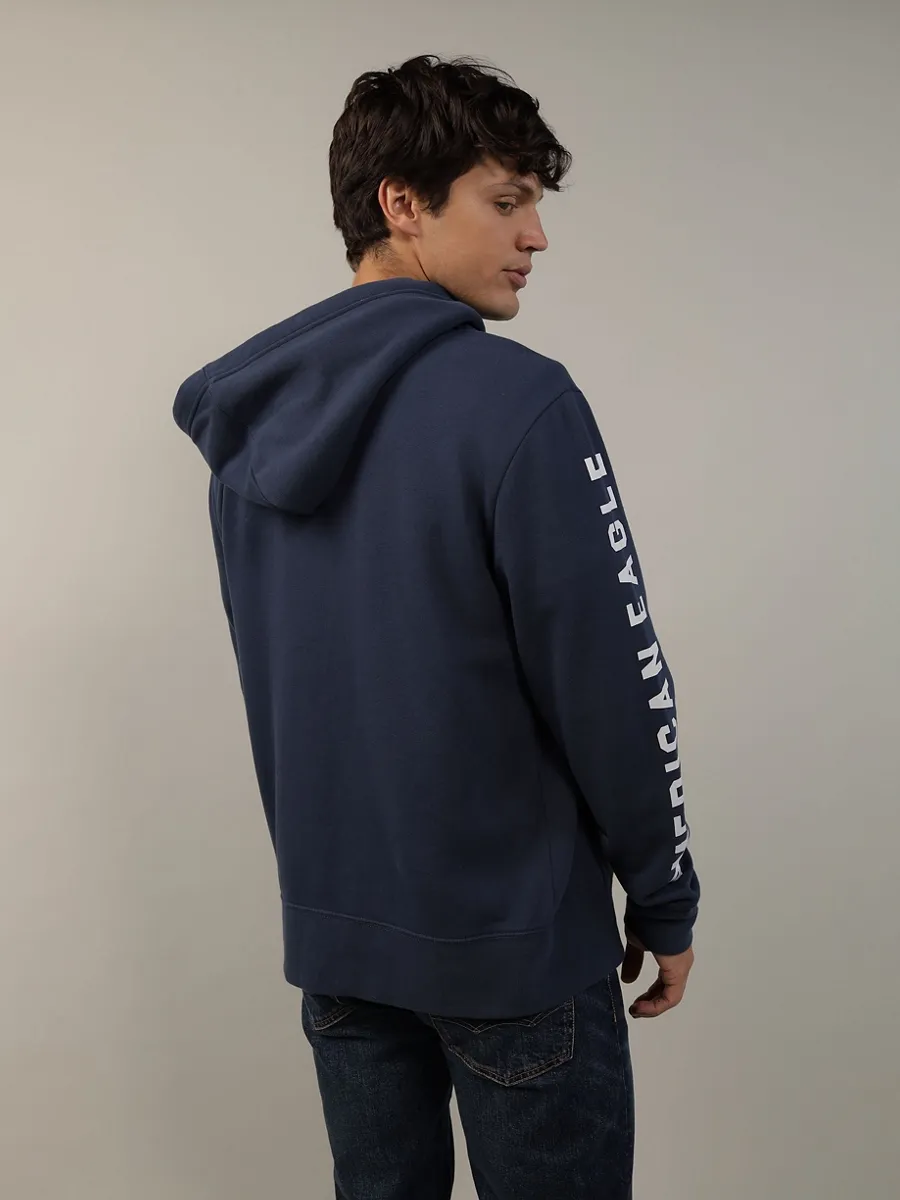 AMERICAN EAGLE MEN 2152 MFO VALUE FLEECE FULL ZIP HOODIE 400 BLUE