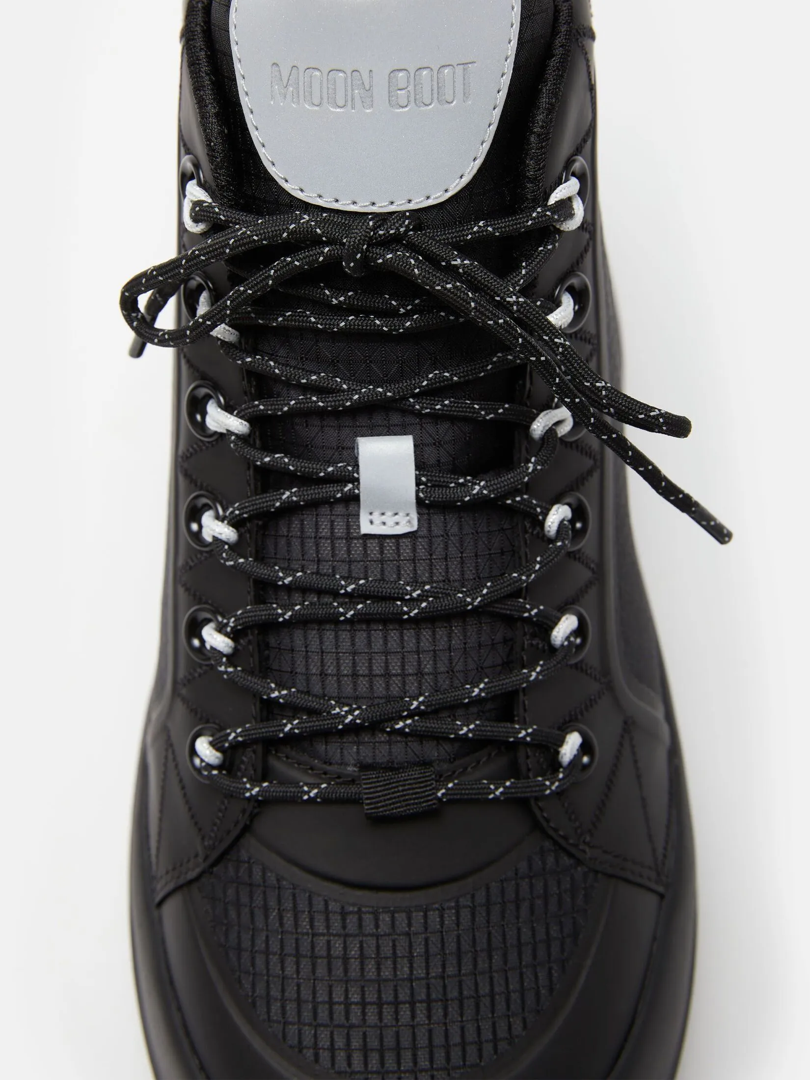 MOON BOOT LUNA TREK MID BLACK NYLON BOOTS