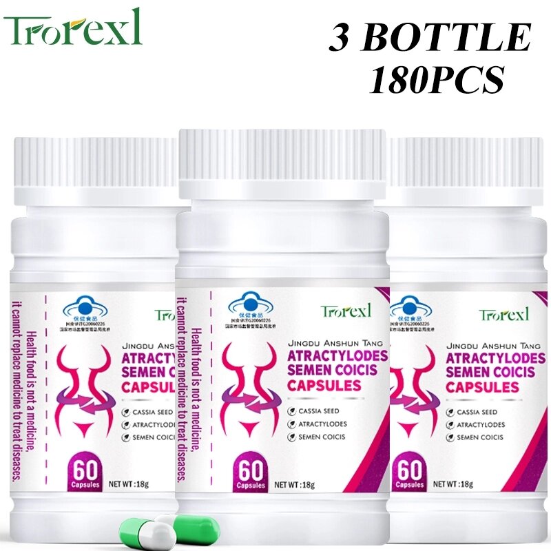 Капсулы для похудения, сжигания жира и уменьшения аппетита Trorexl Atractylodes Semen Coicis Capsules, 3 банки