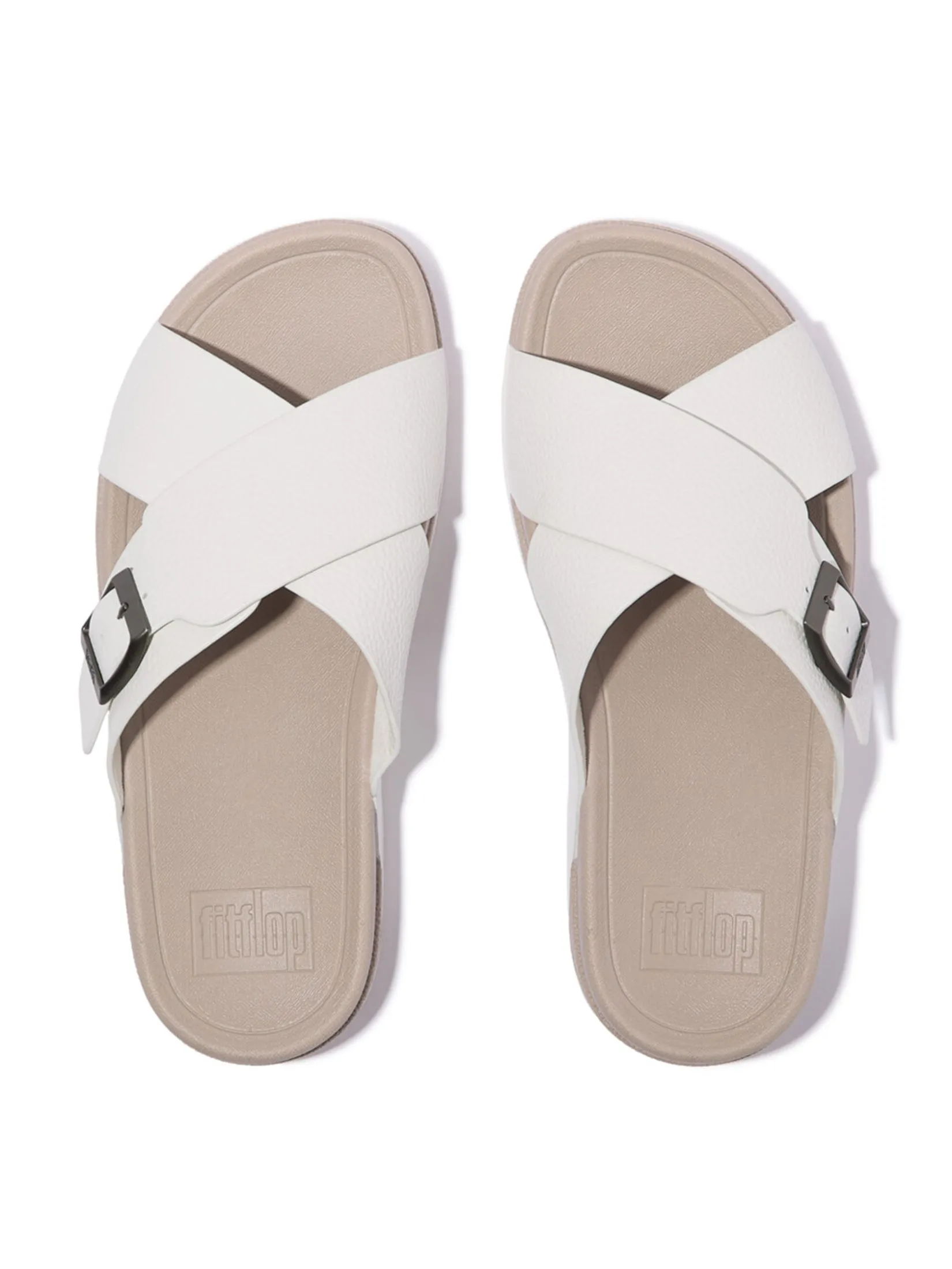 FitFlop™ MEN'S SURFER BUCKLE TUMBLED CROSS S WHITE