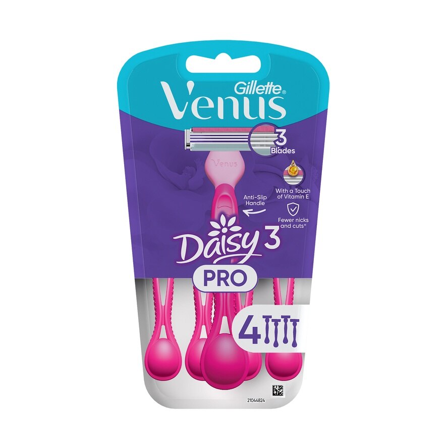 Gillette Venus Daisy 3 Pro Razor+Blades Pack 4'S - Purple