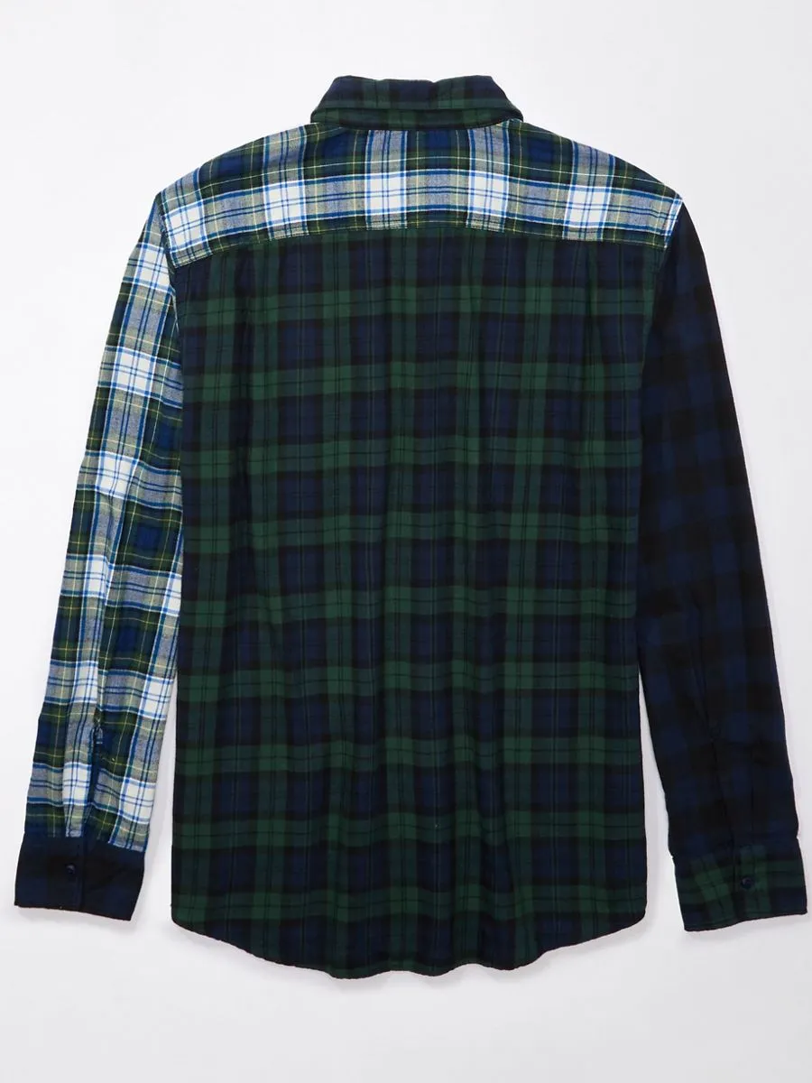 AMERICAN EAGLE MEN SF CSC MILO TWILL PATTERN BLOCK 483 MIDNIGHT BLUE