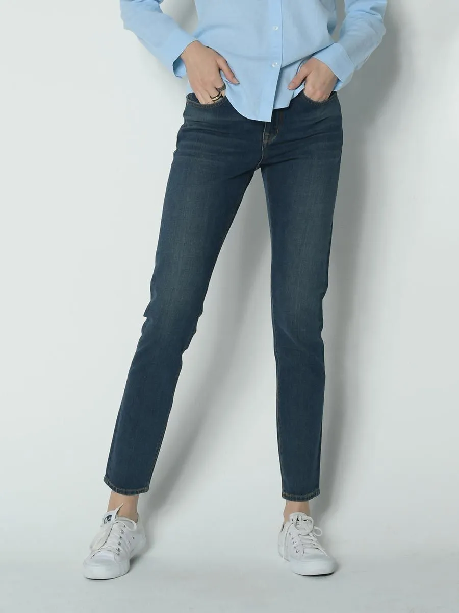 MC JEANS Dave Jeans Red Sew Selvedge MASZ060 Navy Blue