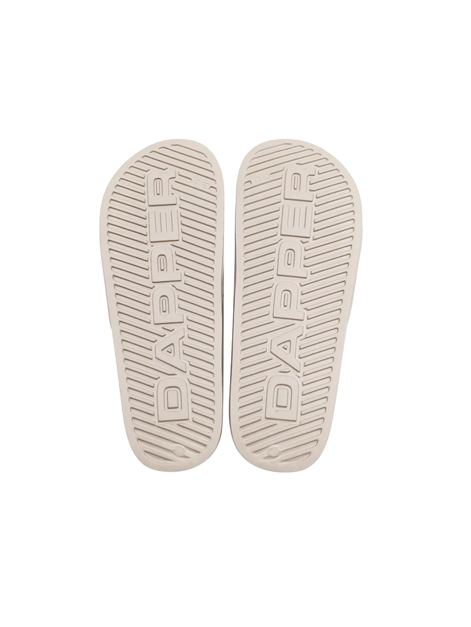 DAPPER DAPPER DP Icon Embossed Pool Slide Sandals Ivory