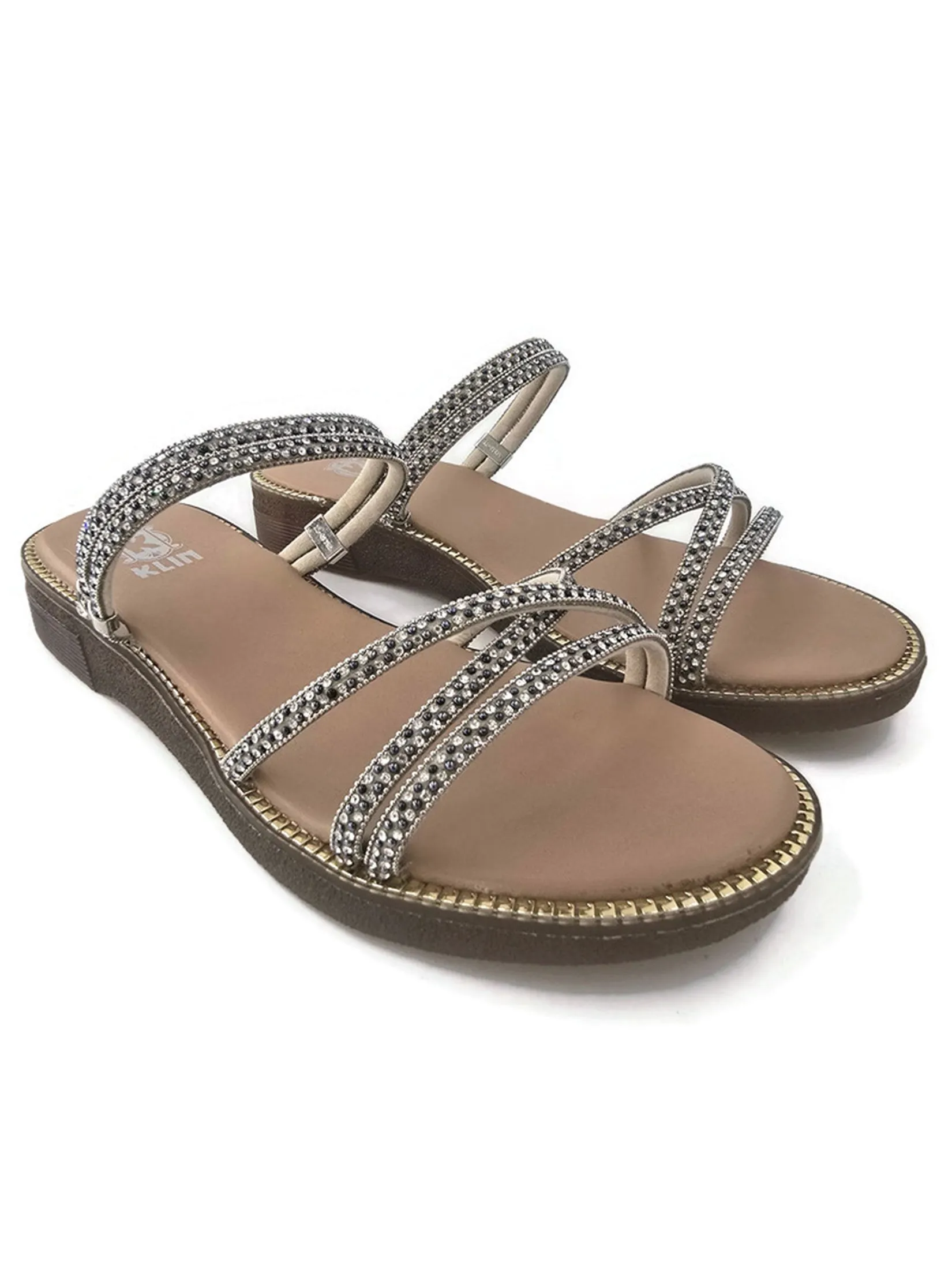 KLIN Woman Sandals, Ankle Strap Sandals Graphite