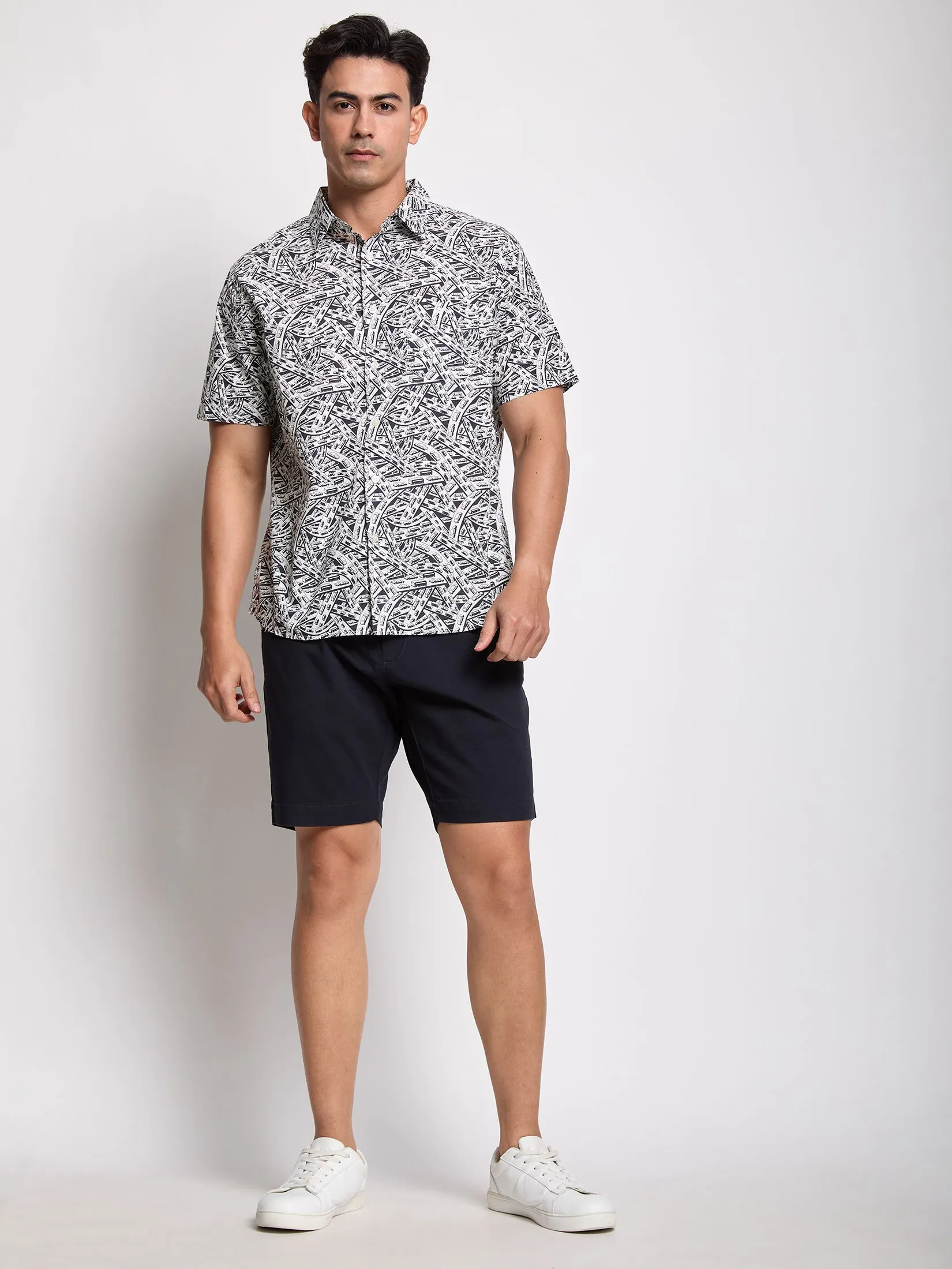 ALUMNUS Men Shirt Short Sleeves 2506SSSL18 Black