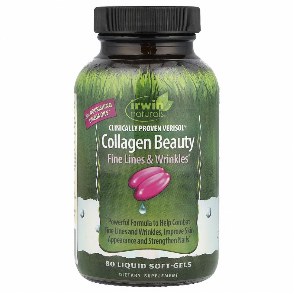 Irwin Naturals, Коллаген для красоты, веризол с клинически доказанной эффективностью, 80 мягких капсул с жидким наполнителем