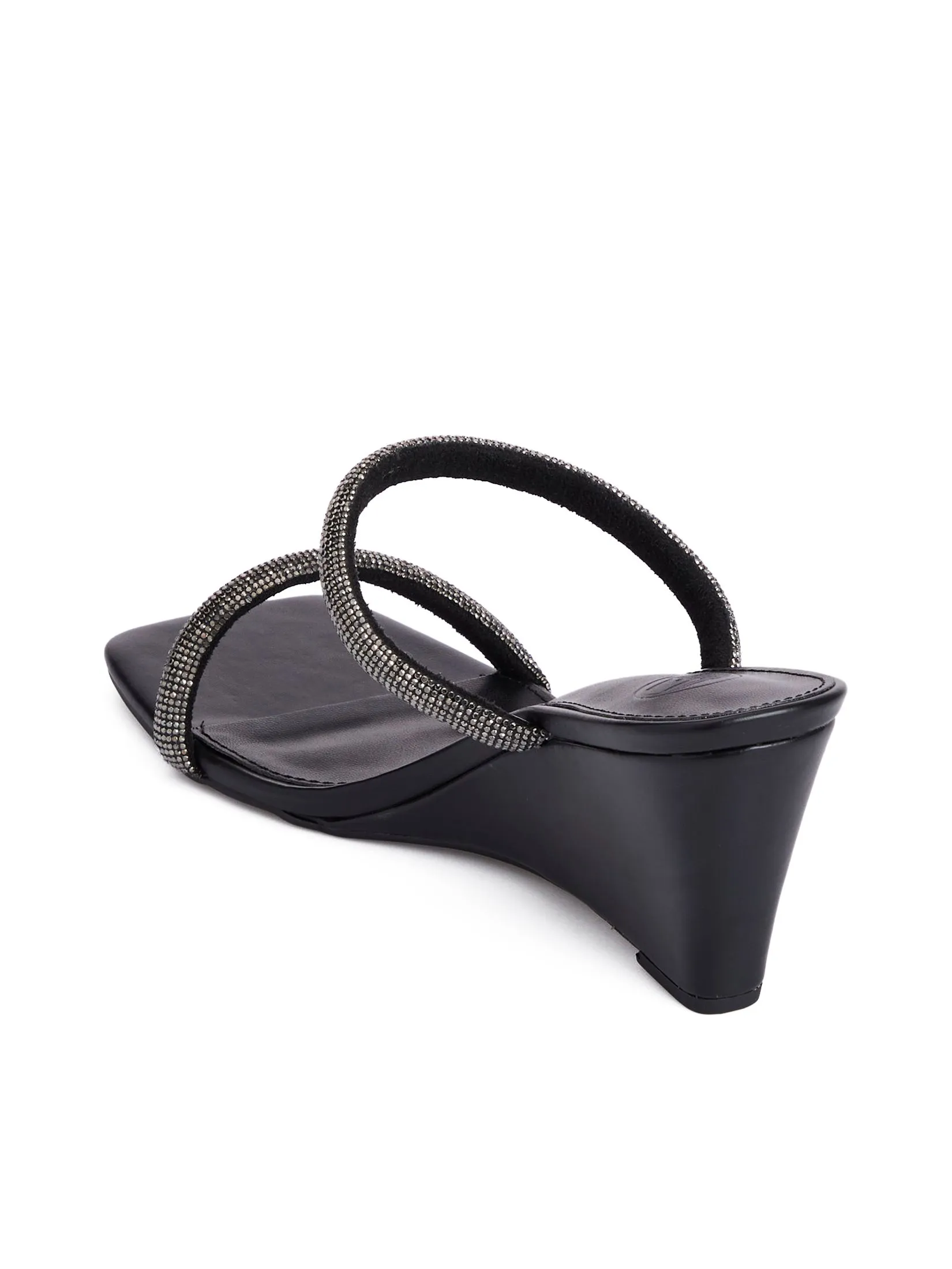 FOF Women Wedge Heels Crystal Strap