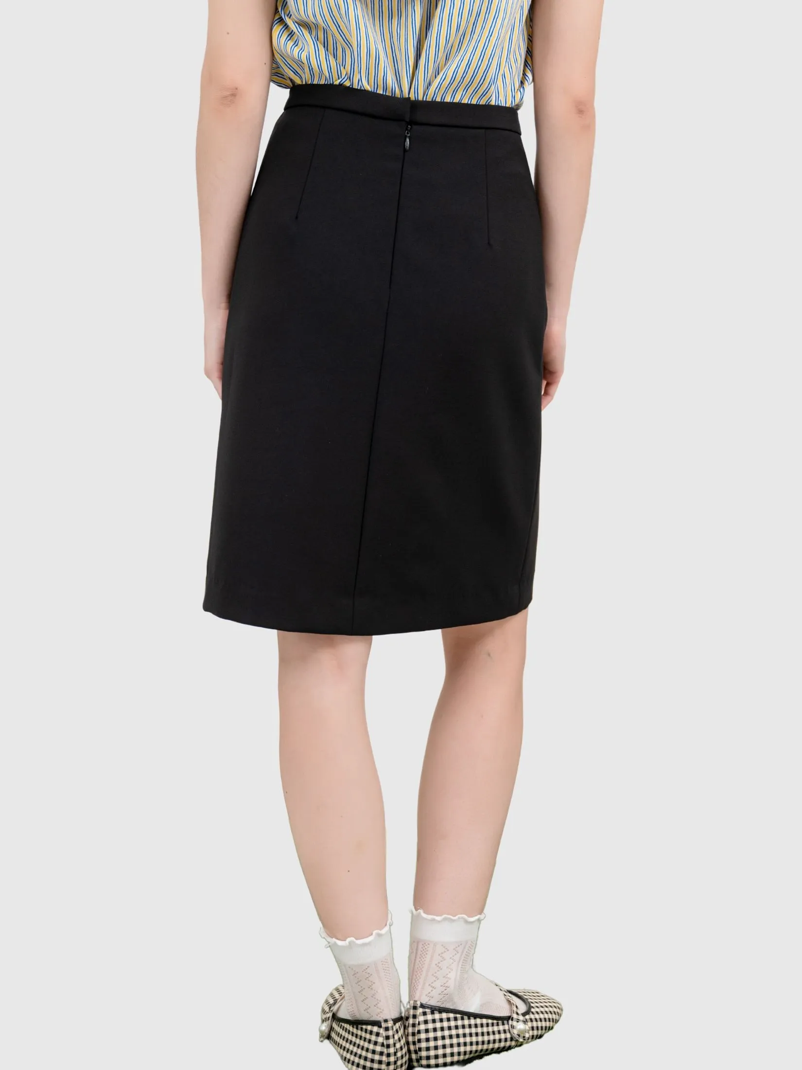 AMILA Women Skirt Short Suiting Spendex Black