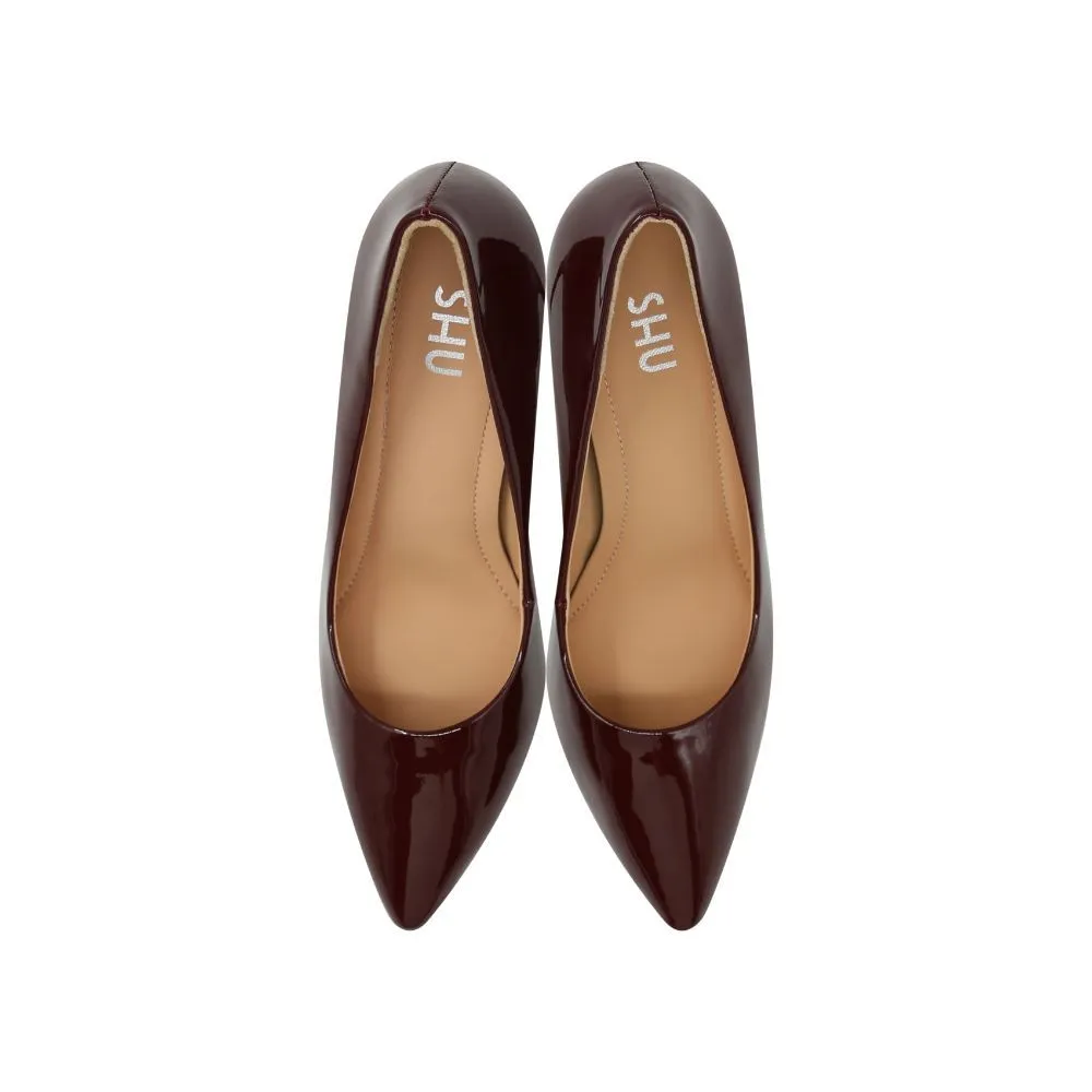 SHU CELEB HEELS 4" IN MILAN SWSC0801-RD55-GLOSSY BURGUNDY