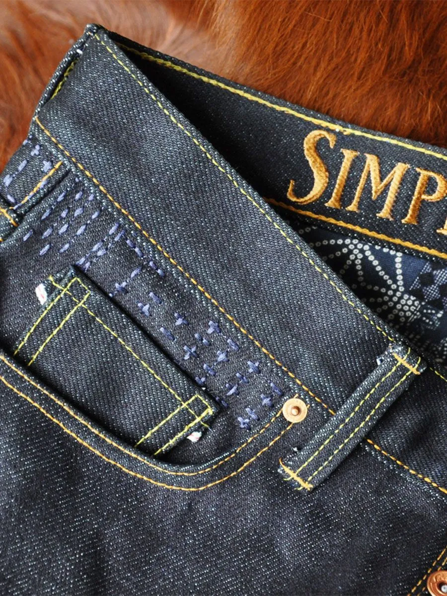 SIMPLE&RAW Mile Stone Vintage Fit Jeans SS20-4-26 Dark Blue