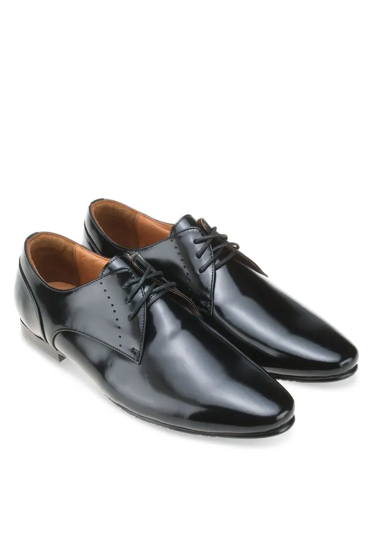 LUIGI BATANI Black Stencil Work Cut Formal Lace Up