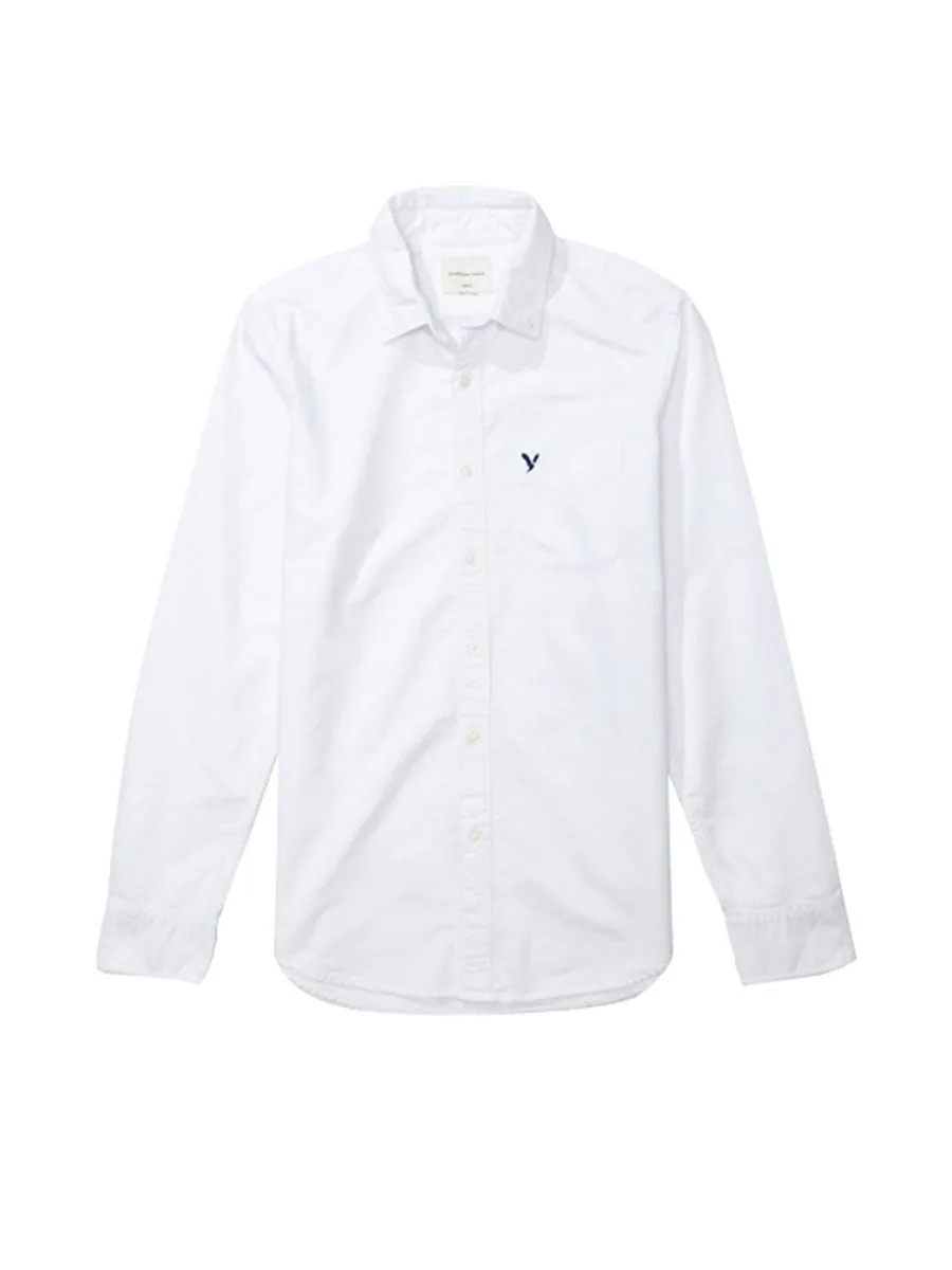AMERICAN EAGLE Shirt Solid Oxford W Eagle 5153 Solid Oxford 100 White