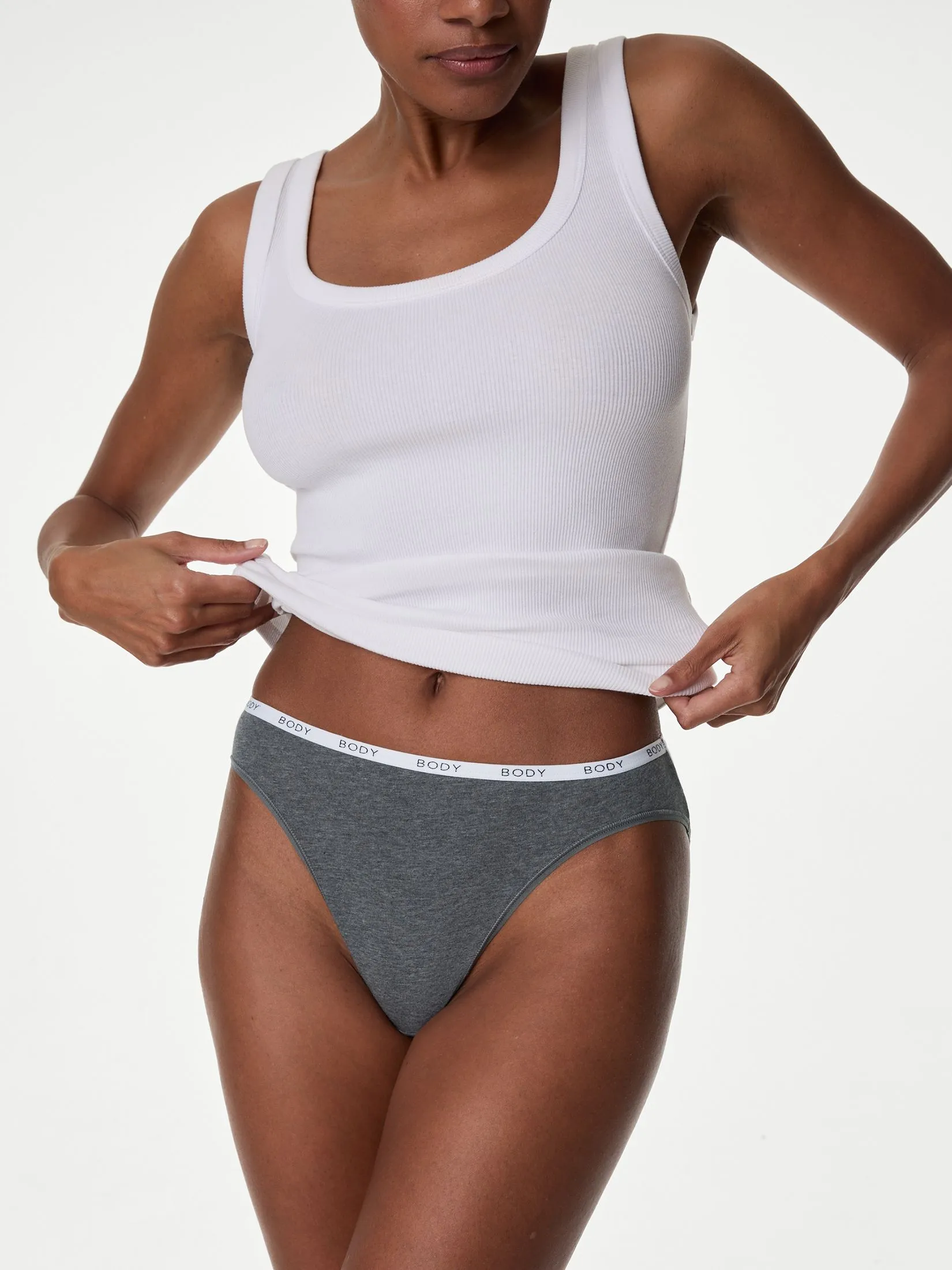 MARKS & SPENCER Women Briefs High Leg Knickers Cotton Rich 4pk Multi-Color