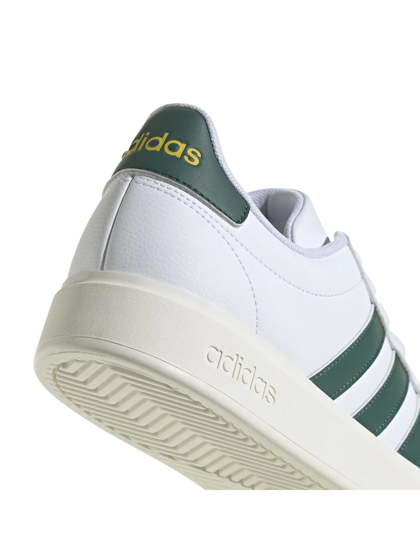 ADIDAS Men Shoes Grand Court 2 Cloud White / Collegiate Green / Utility Yellow