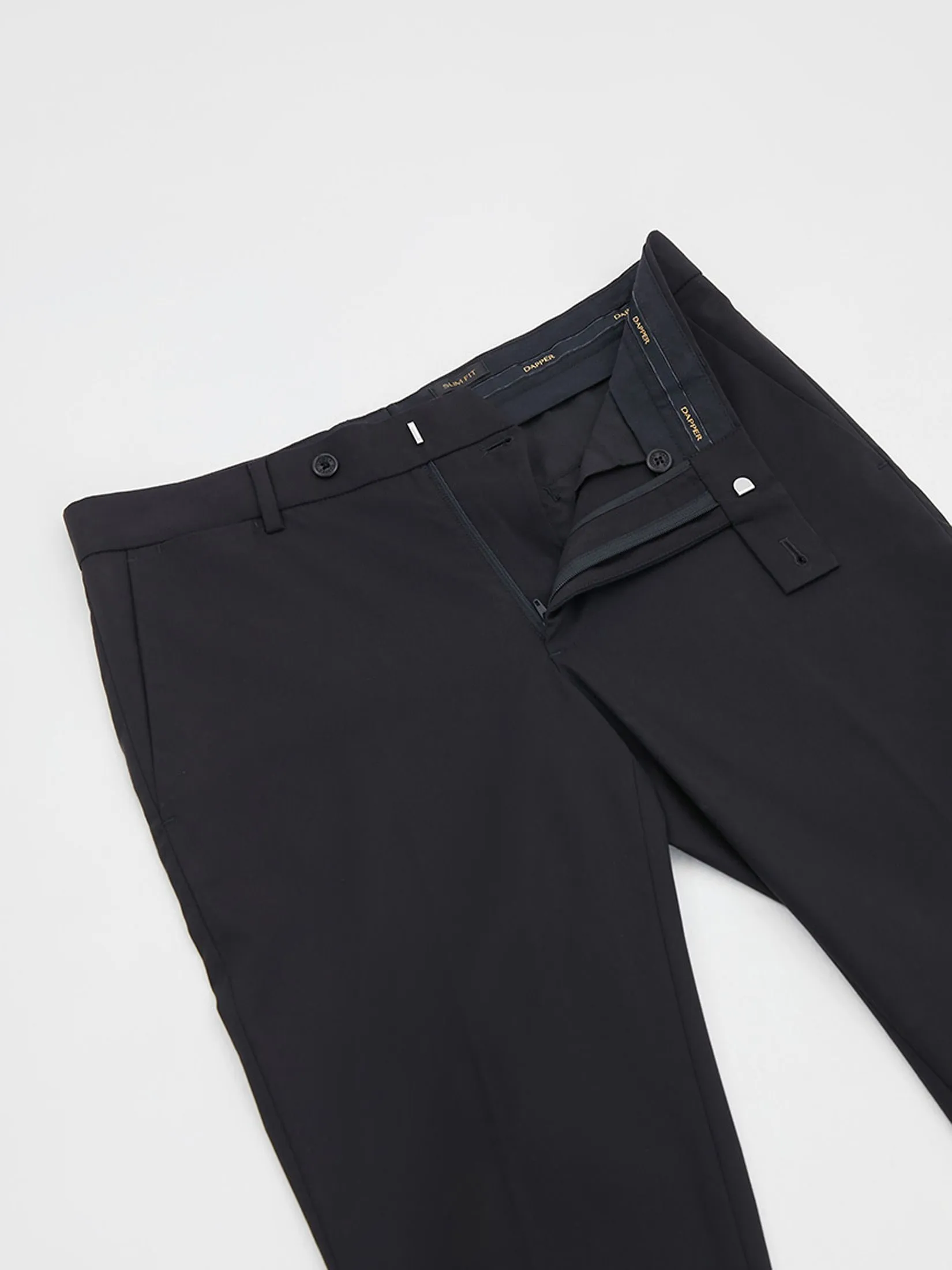 DAPPER DAPPER TECHFLEX Slim-Fit Stretch Trousers Black
