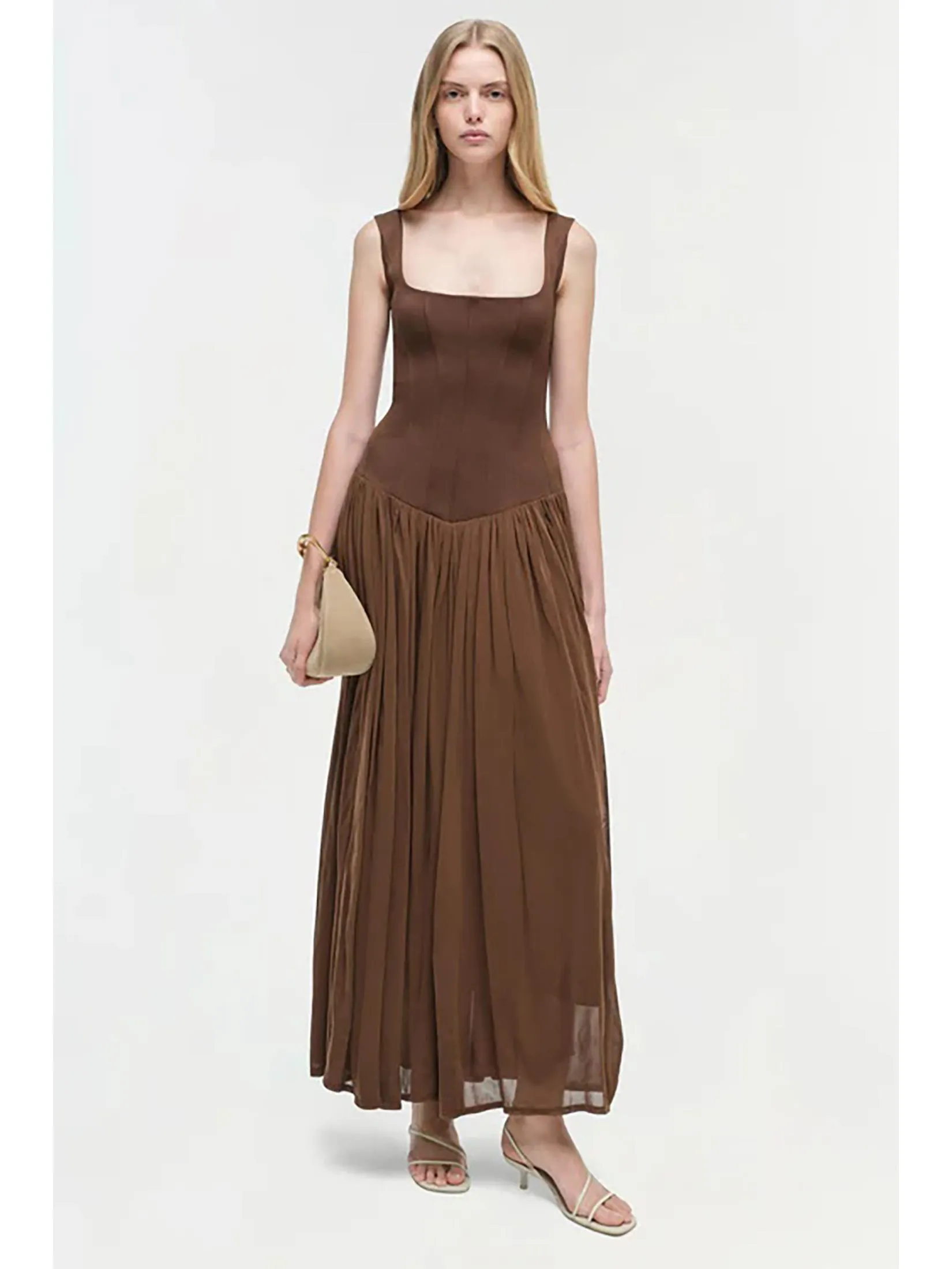 SIMKHAI Women Midi Dress Tank Jamie Cocoa
