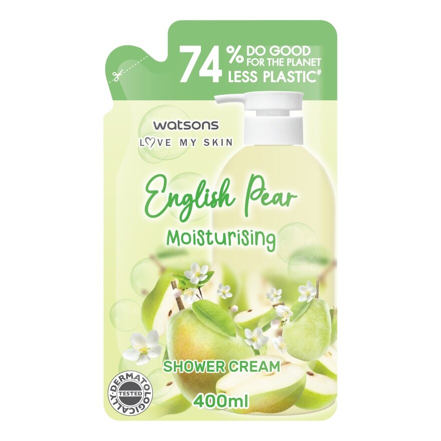 Watsons English Pear Moisturising Shower Cream 400 ml.(Refill)