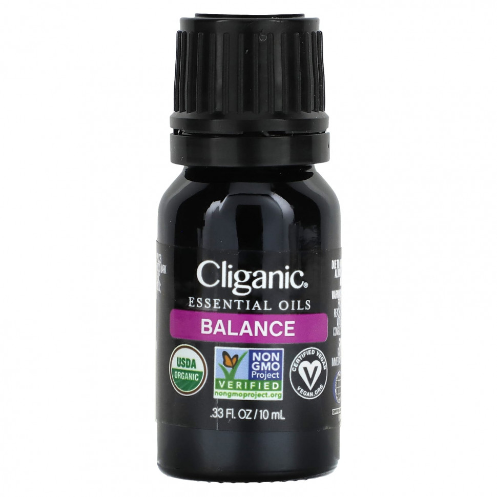 Cliganic, Смесь эфирных масел, сбалансированная, 10 мл (0,33 жидк. Унции)