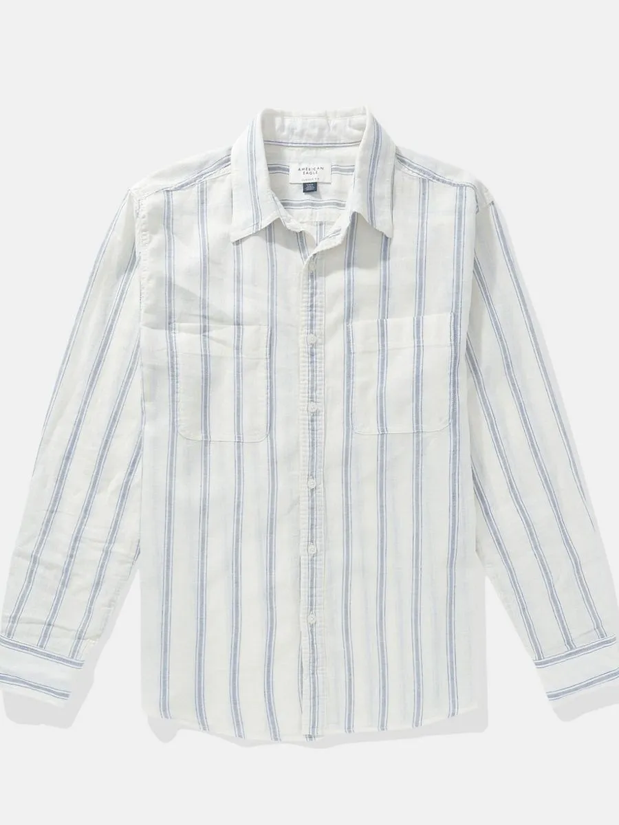 AMERICAN EAGLE MEN CF CSC LINEN SHIRT 106 CREAM