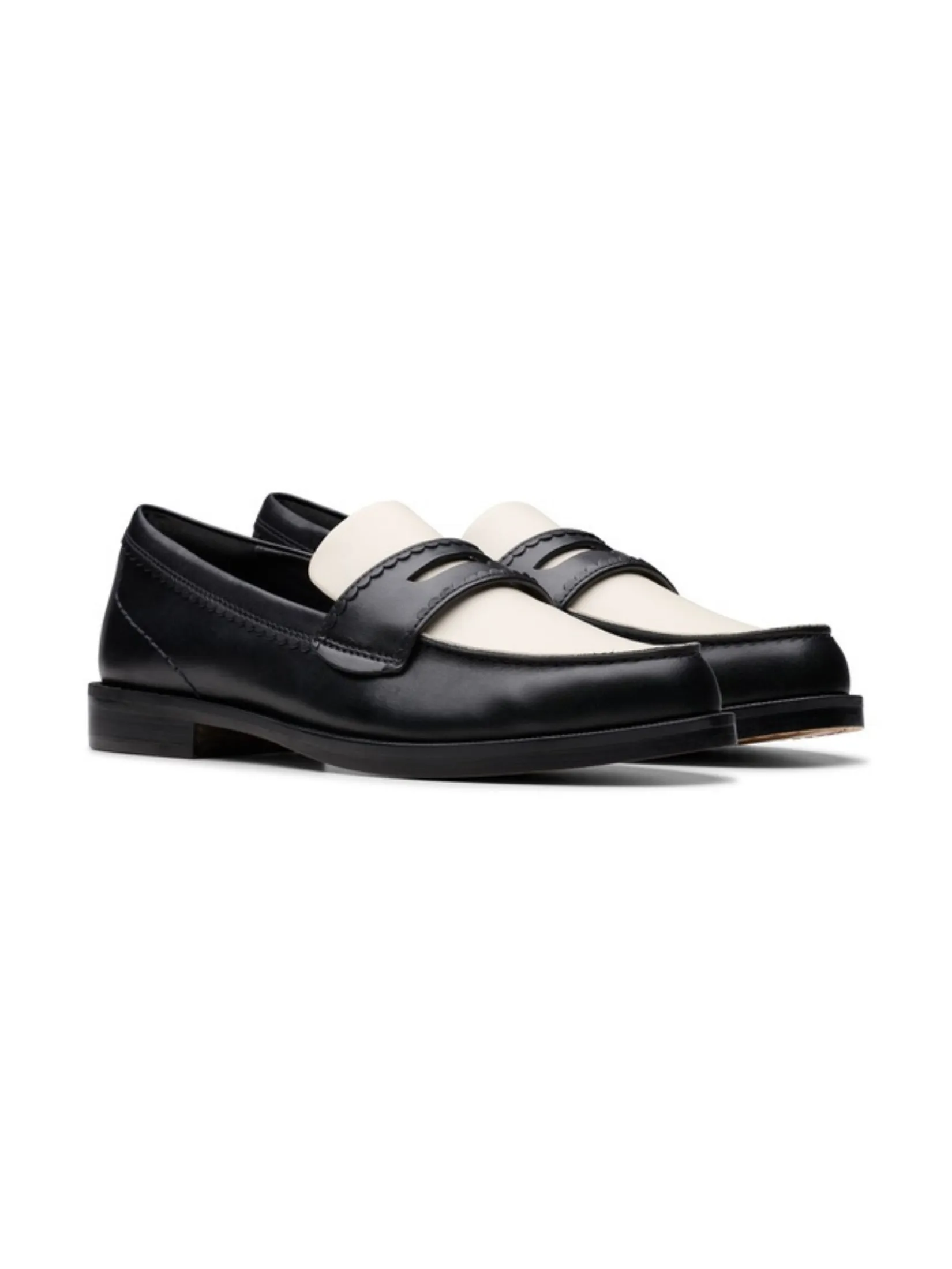 CLARKS Straven Edge Black Combination Leather Women’s Loafers